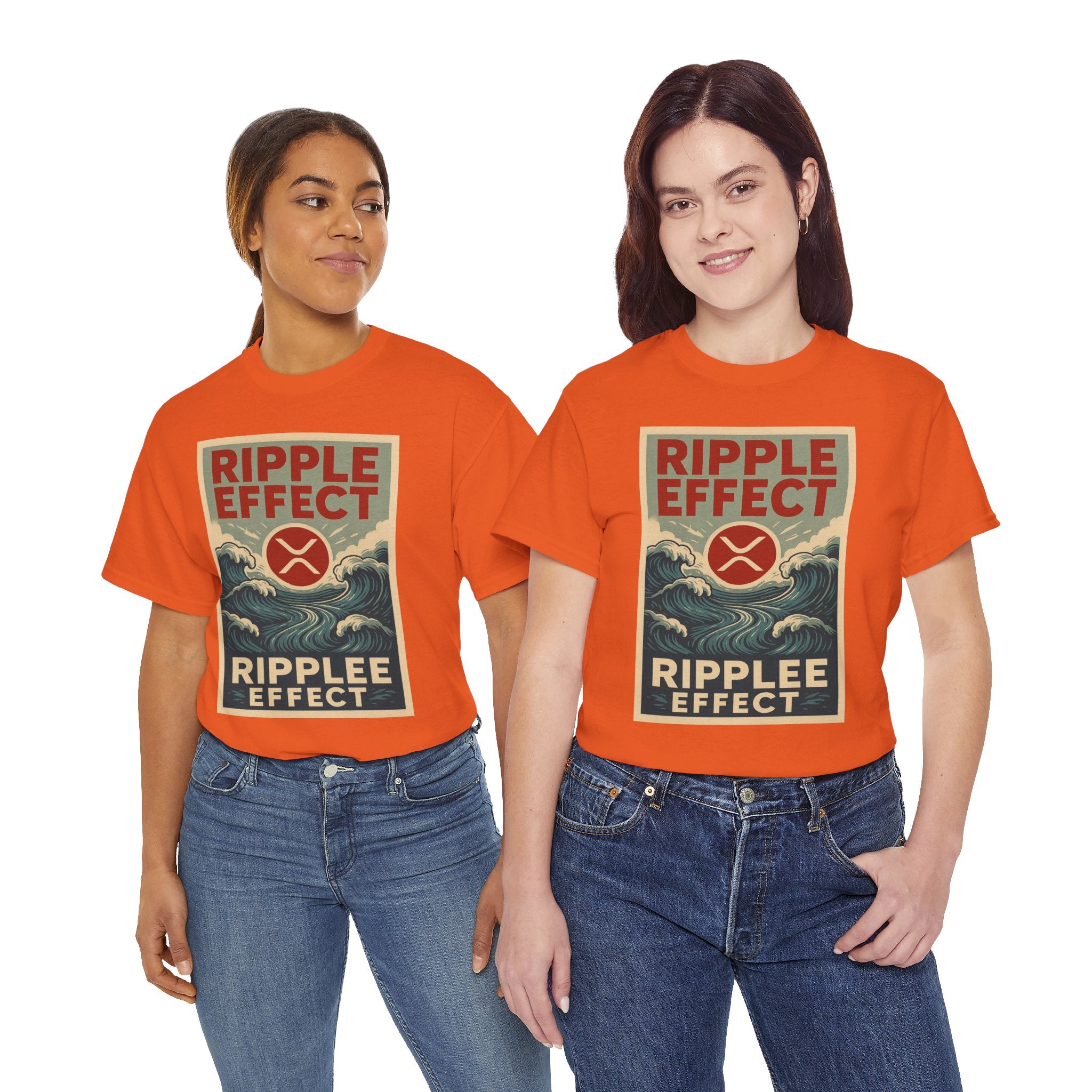 Ripple Effect Tee — Vintage Wave XRP Crypto Graphic T-Shirt