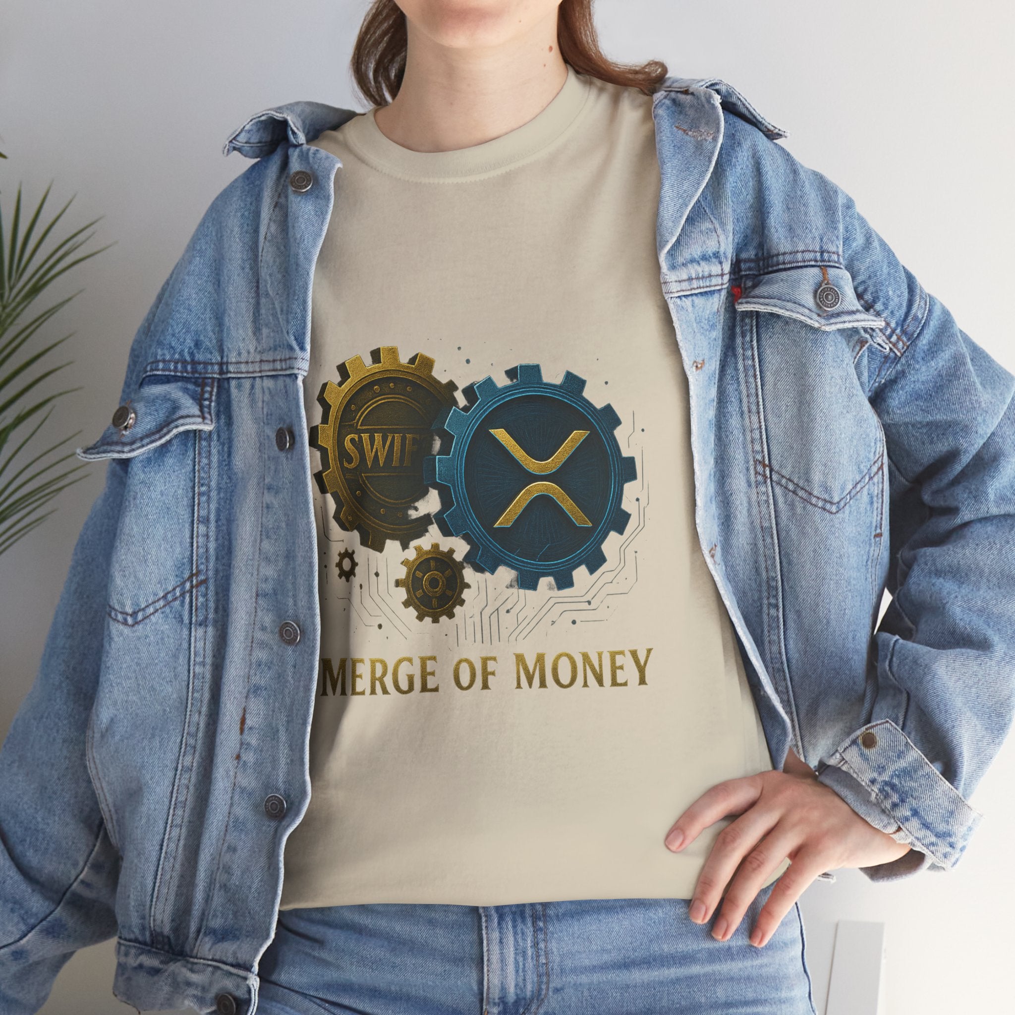 Merge of Money Tee - Cryptocurrency Gears XRP & SWI Crypto T-Shirt