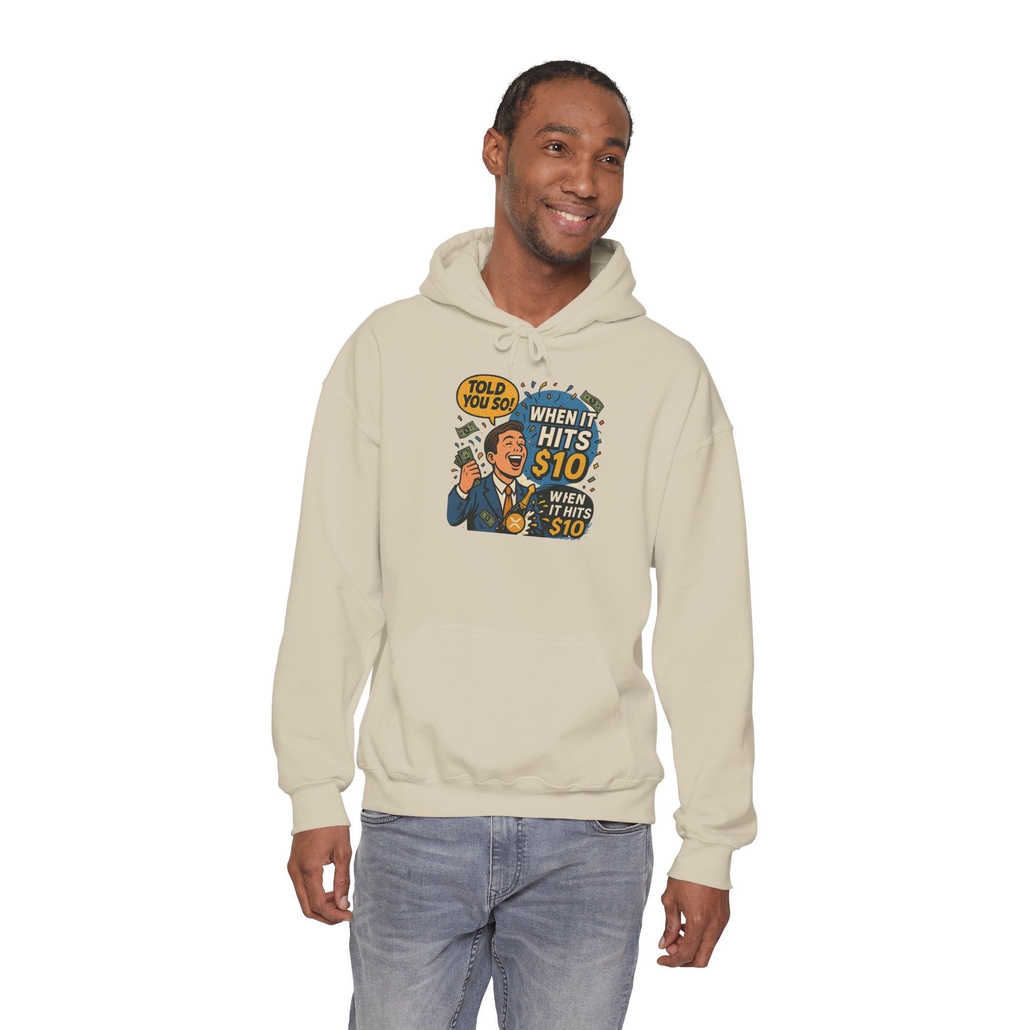 Hoodie — “When it Hits 10” Funny Stock Market Meme Hoodie