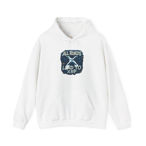 All Roads Lead to XRP Hoodie – Crypto Ripple Logo Sweatshirt