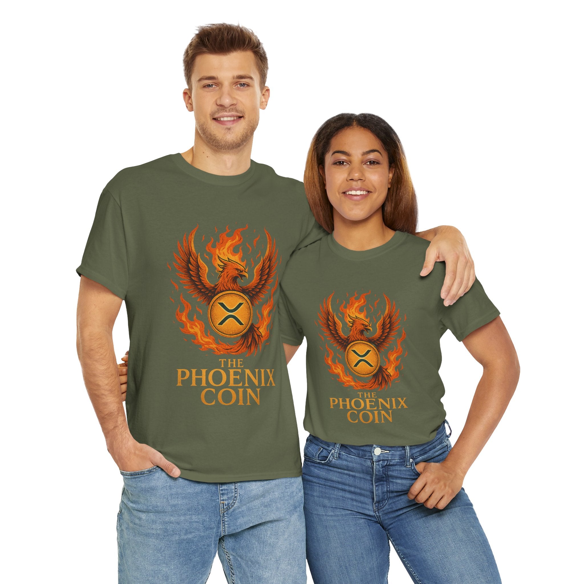 Phoenix Coin T‑Shirt — Fiery Phoenix Crypto Logo Tee