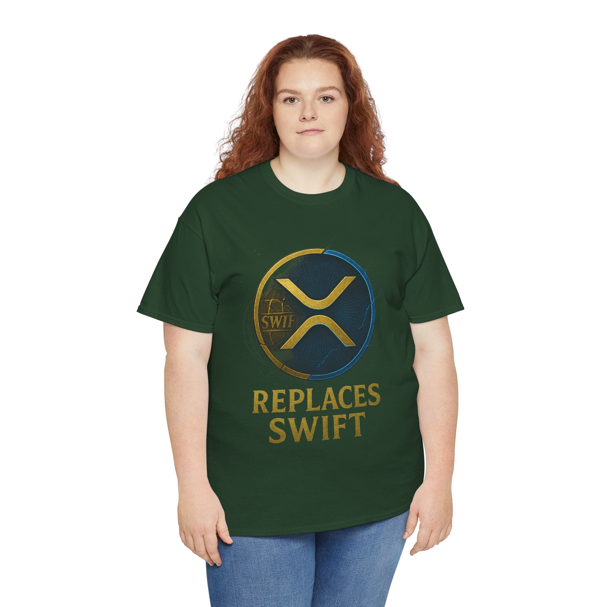 XRP 'Replaces Swift' Cotton Tee — Crypto Ripple Logo T-Shirt