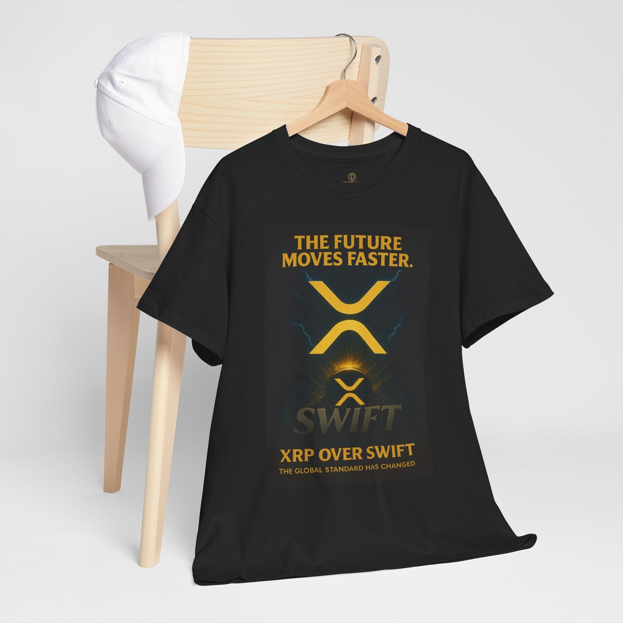 XRP Swift Crypto T-Shirt — “The Future Moves Faster” XRP Over Swift Tee