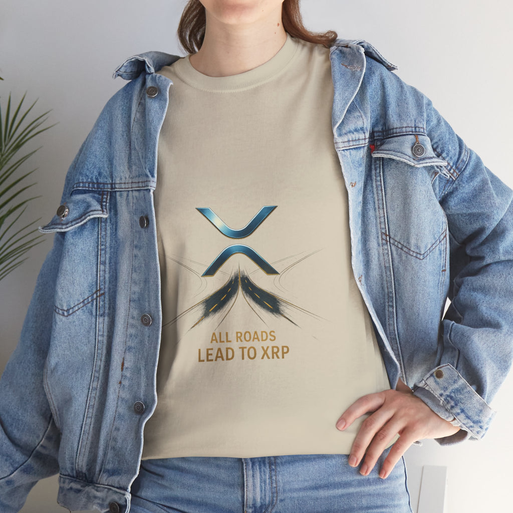 All Roads Lead to XRP T-Shirt — Crypto Ripple Logo Tee
