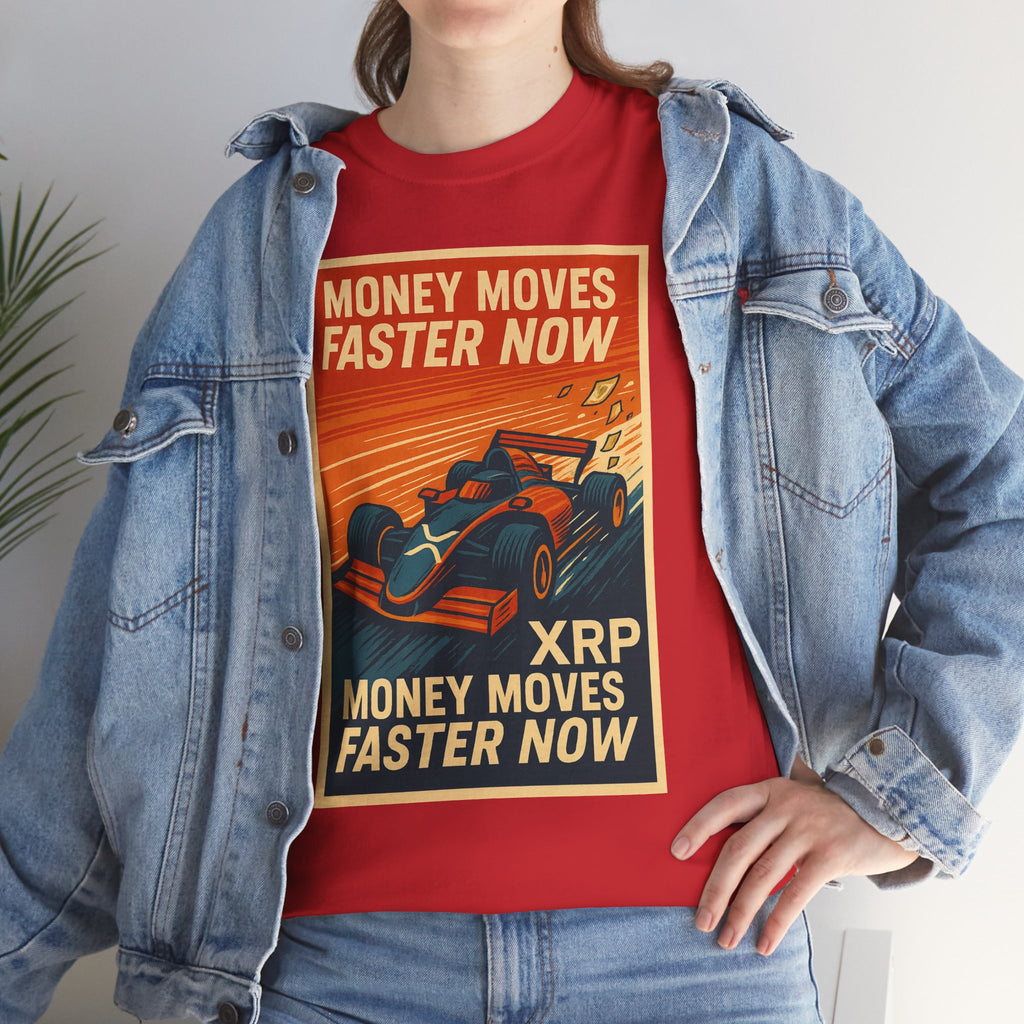 XRP 'Money Moves Faster Now' Racing Tee — Crypto Enthusiast T-Shirt