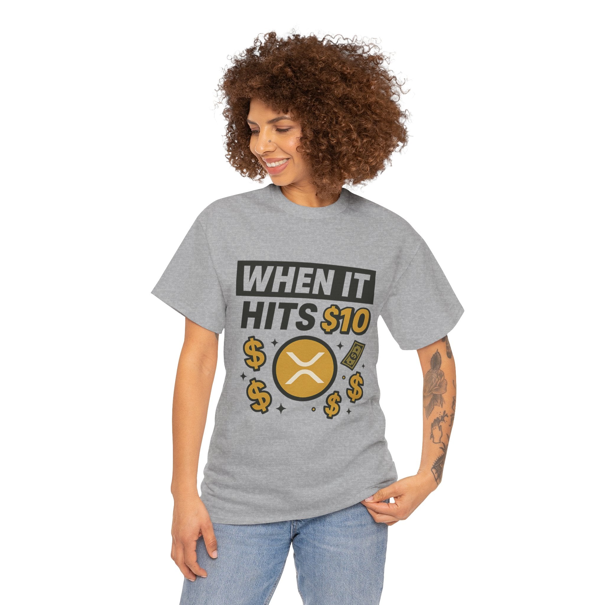 Crypto Tee - "When It Hits 10" Ripple XRP Meme Shirt