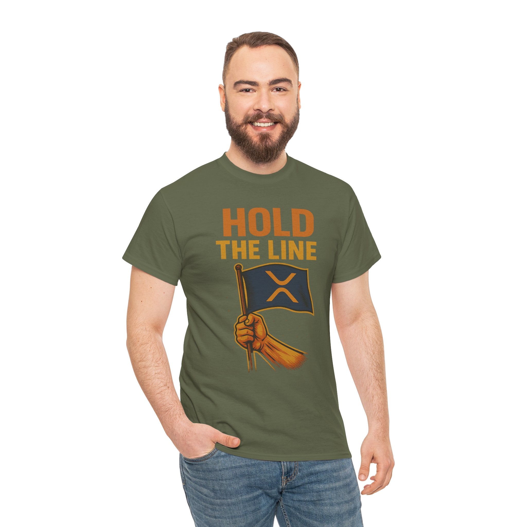 Hold The Line Tee — Bold Flag Graphic Cryptocurrency XRP Shirt