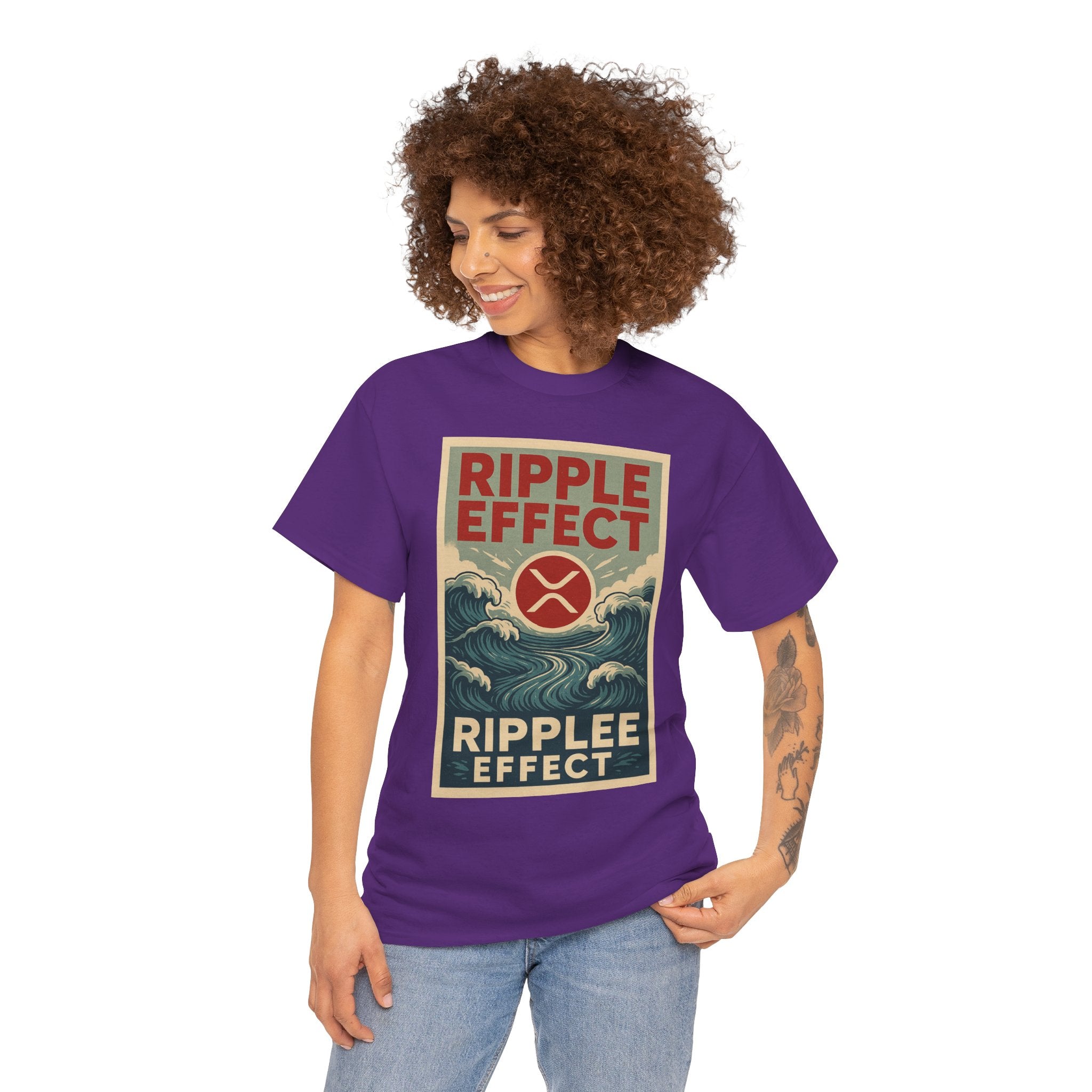 Ripple Effect Tee — Vintage Wave XRP Crypto Graphic T-Shirt