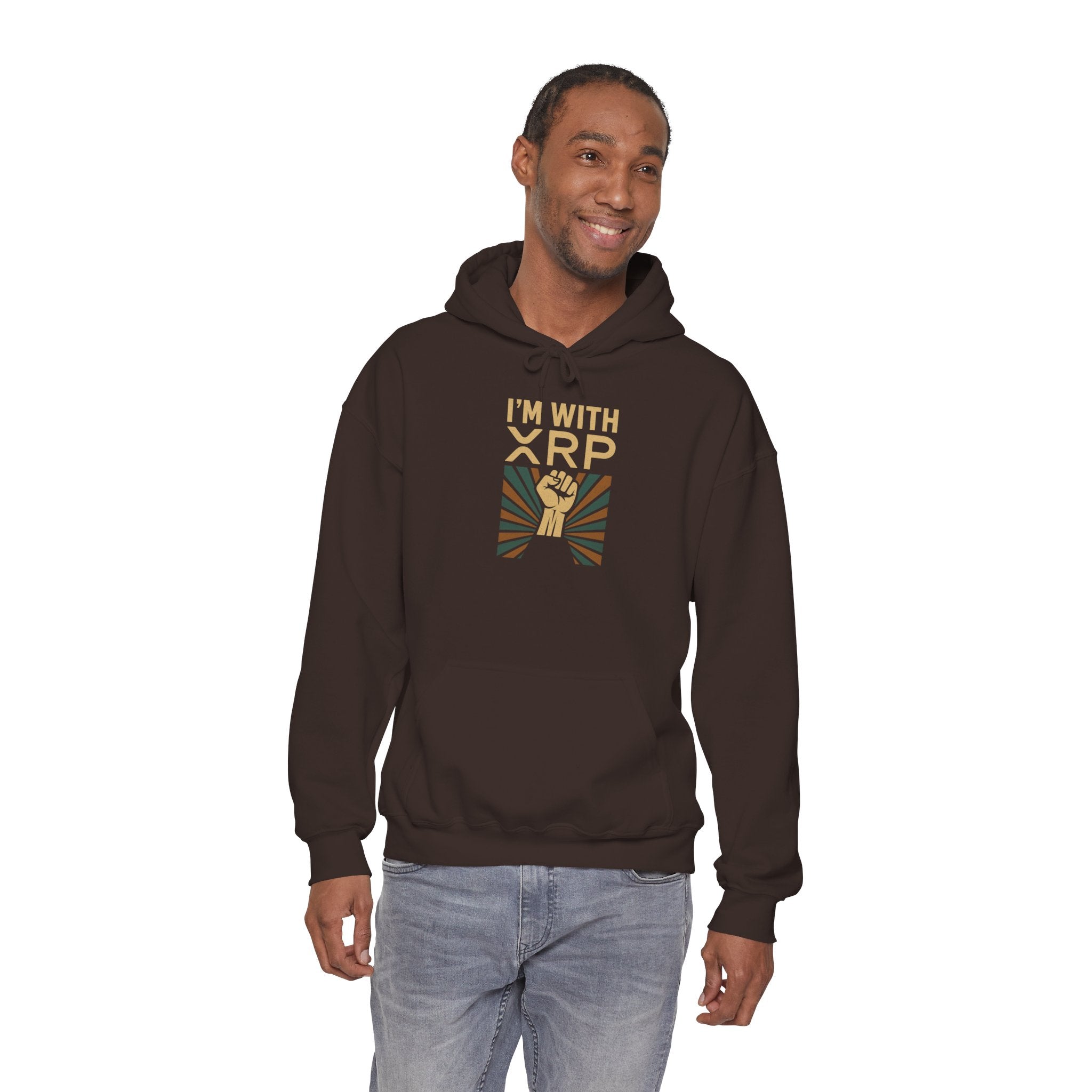 Hoodie — "I'm With XRP" Retro Crypto Graphic Hoodie