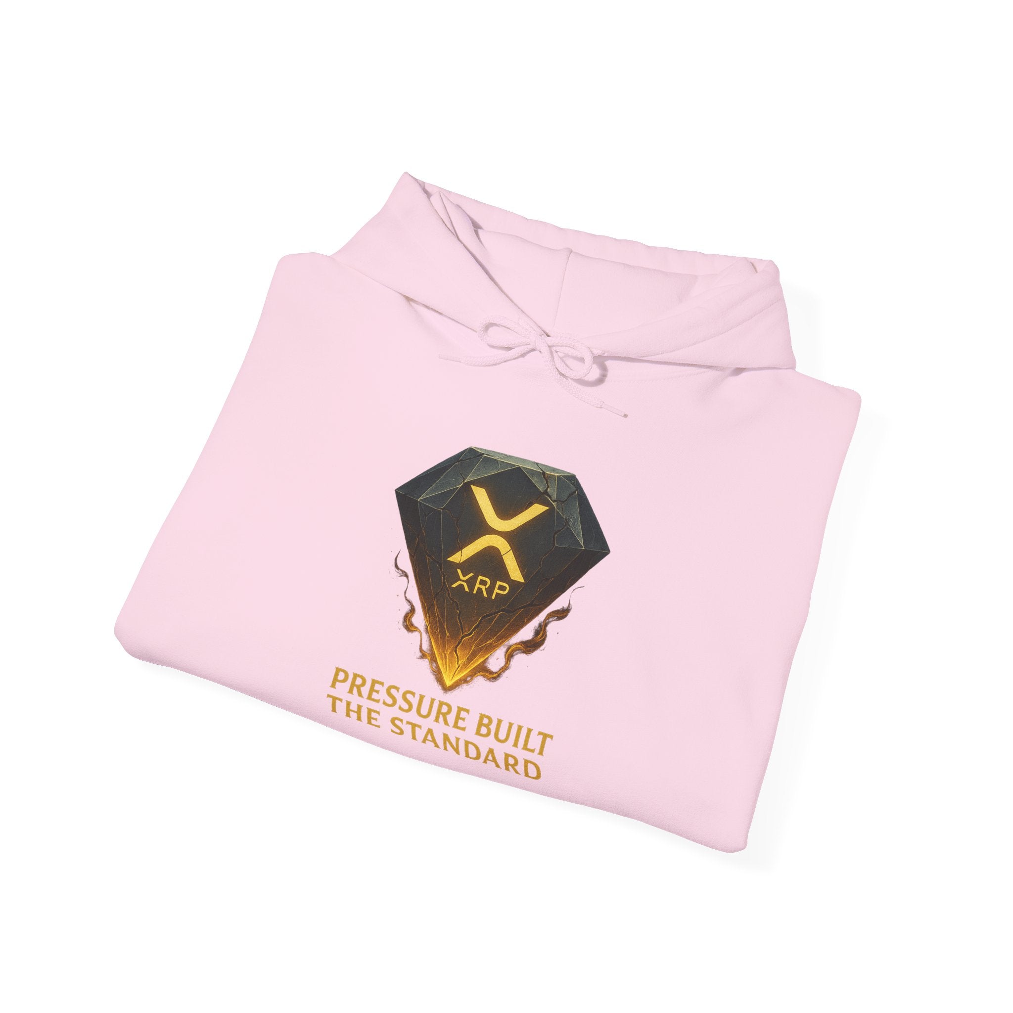 XRP Crypto Hoodie — "Pressure Built The Standard" Logo Pullover