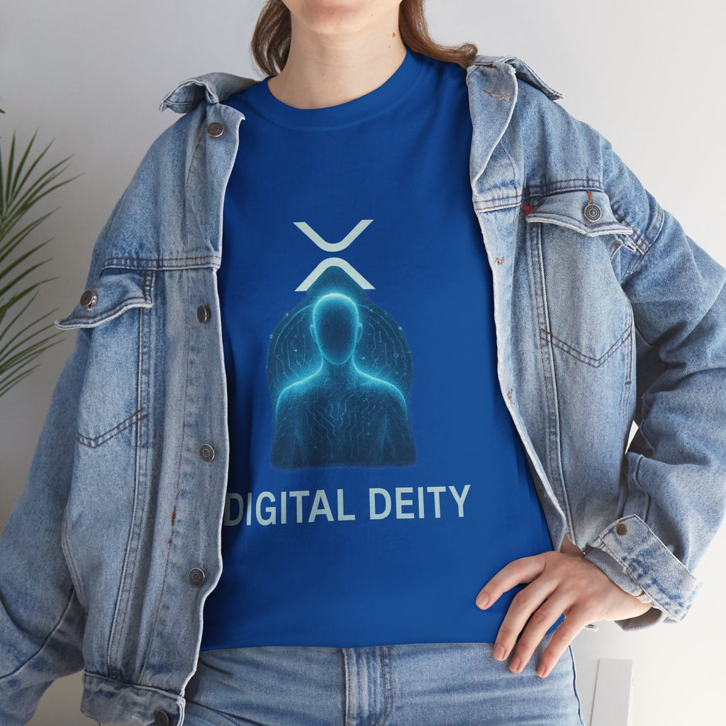 Digital Deity T‑Shirt — Futuristic Neon Tech Hoodie Tee