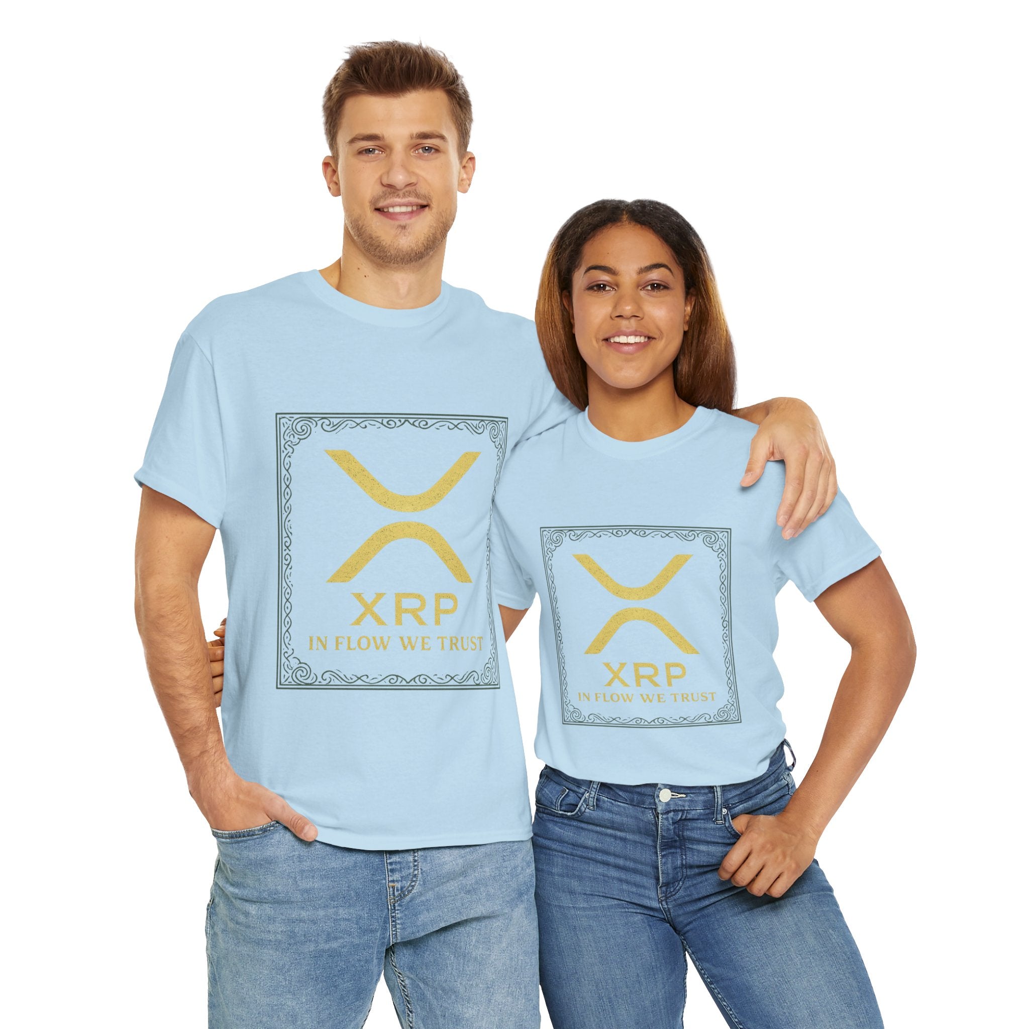 XRP Logo T-Shirt — "In Flow We Trust" Crypto Tee for Ripple Fans