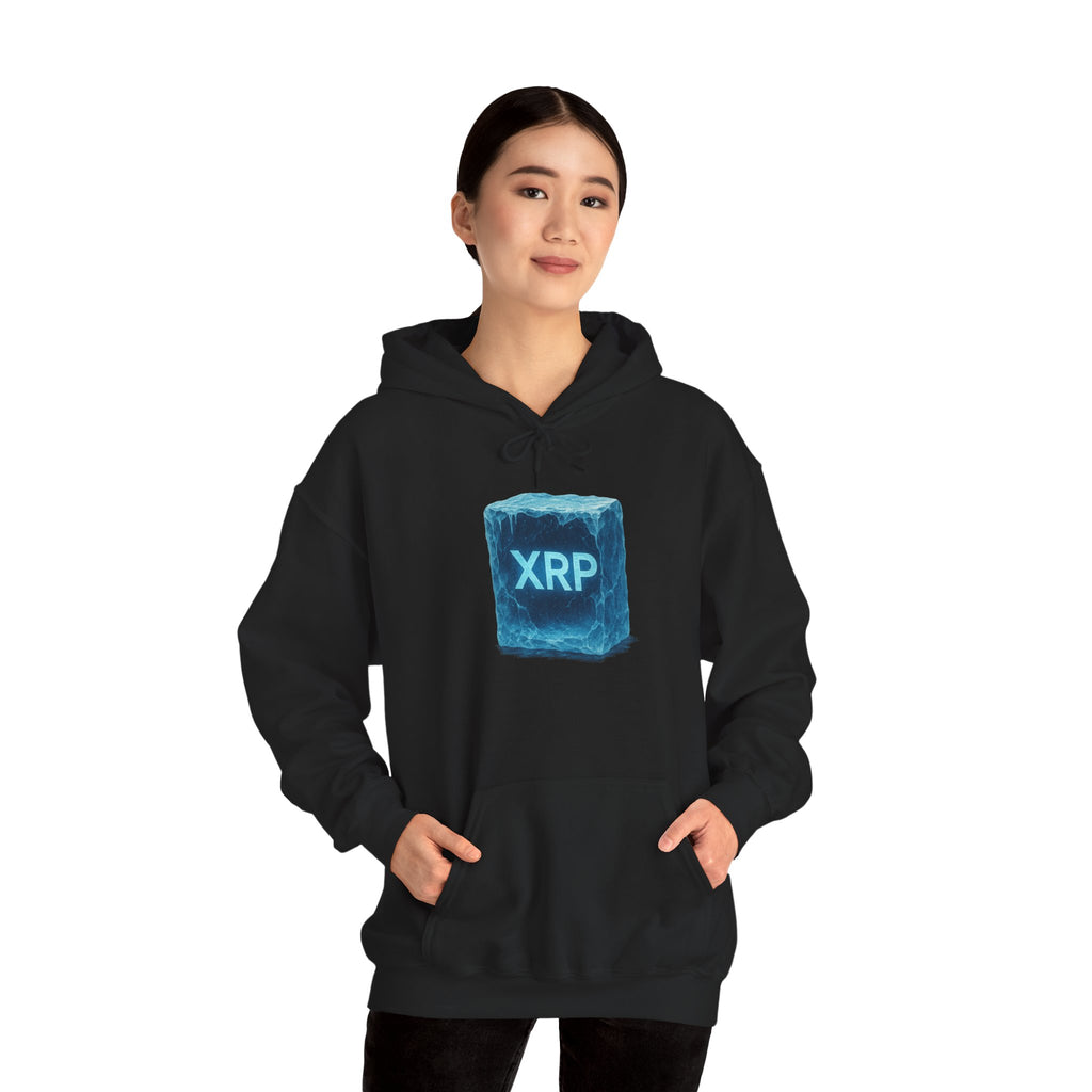 XRP Frozen Cube Hoodie — Crypto Ice Block Sweater for XRP Fans