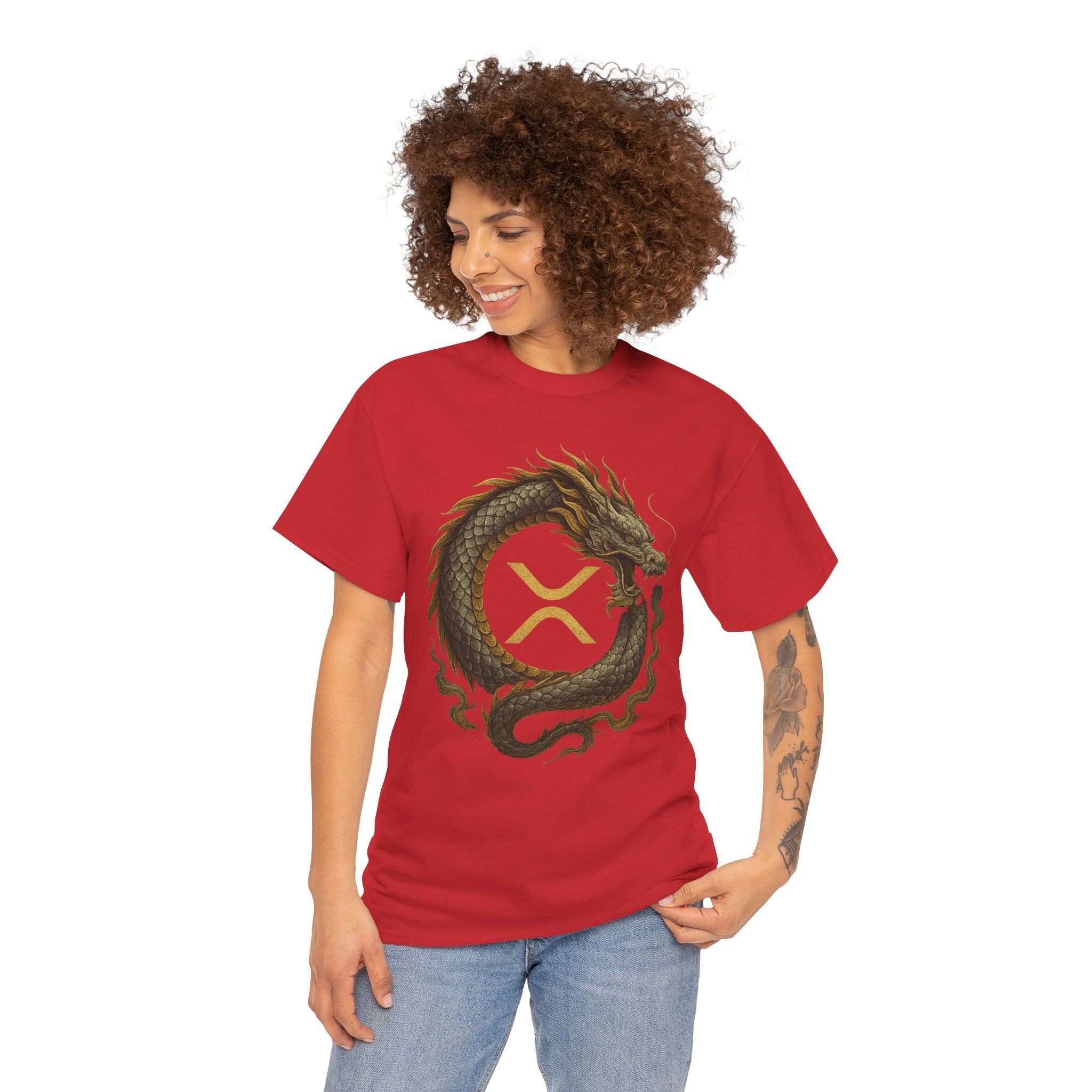 Dragon XRP Logo T-Shirt — Crypto XRP Circle Dragon Graphic Tee