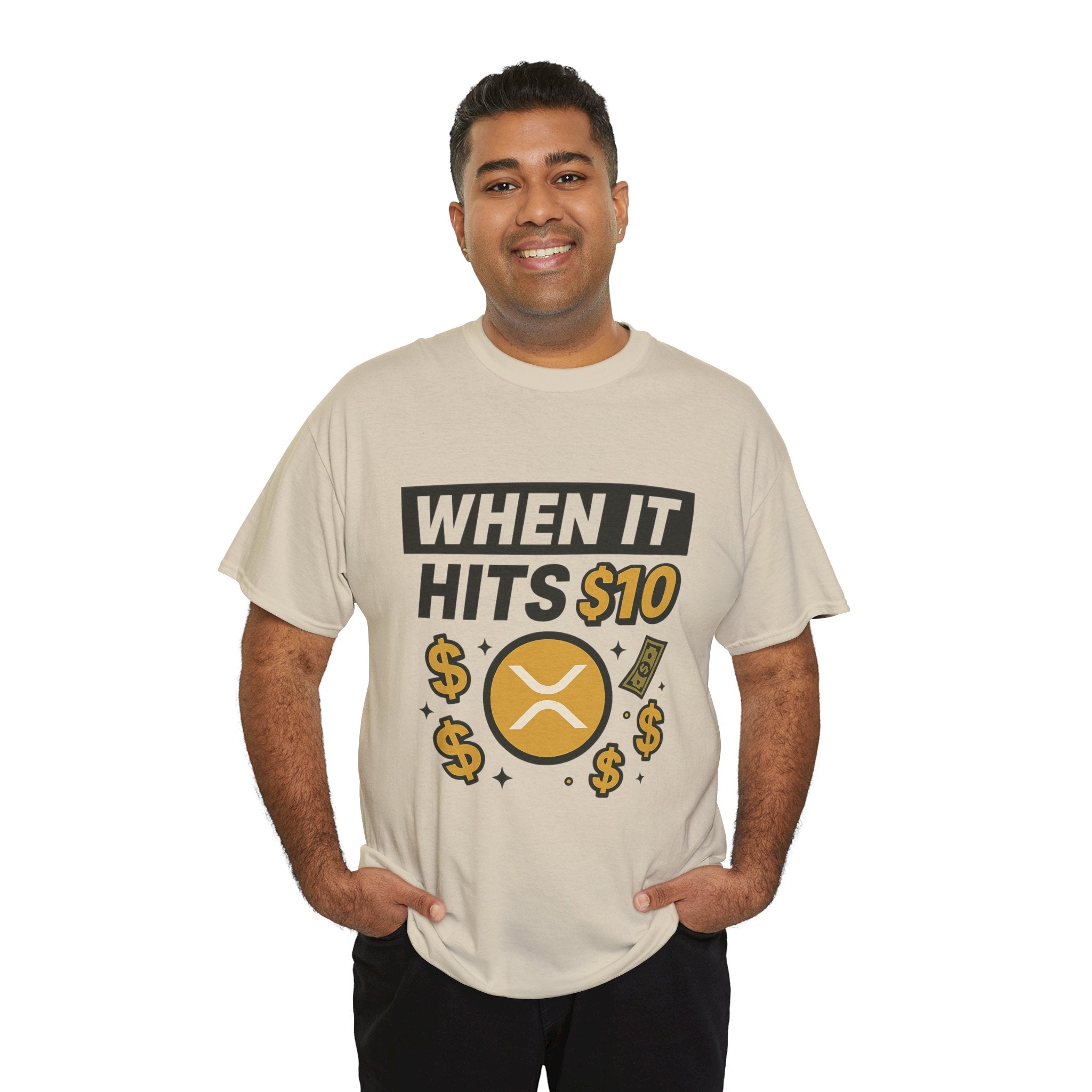 Crypto Tee - "When It Hits 10" Ripple XRP Meme Shirt