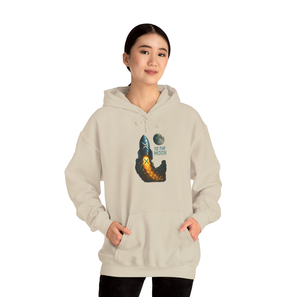 To the Moon Rocket Hoodie — Space Graphic Pullover