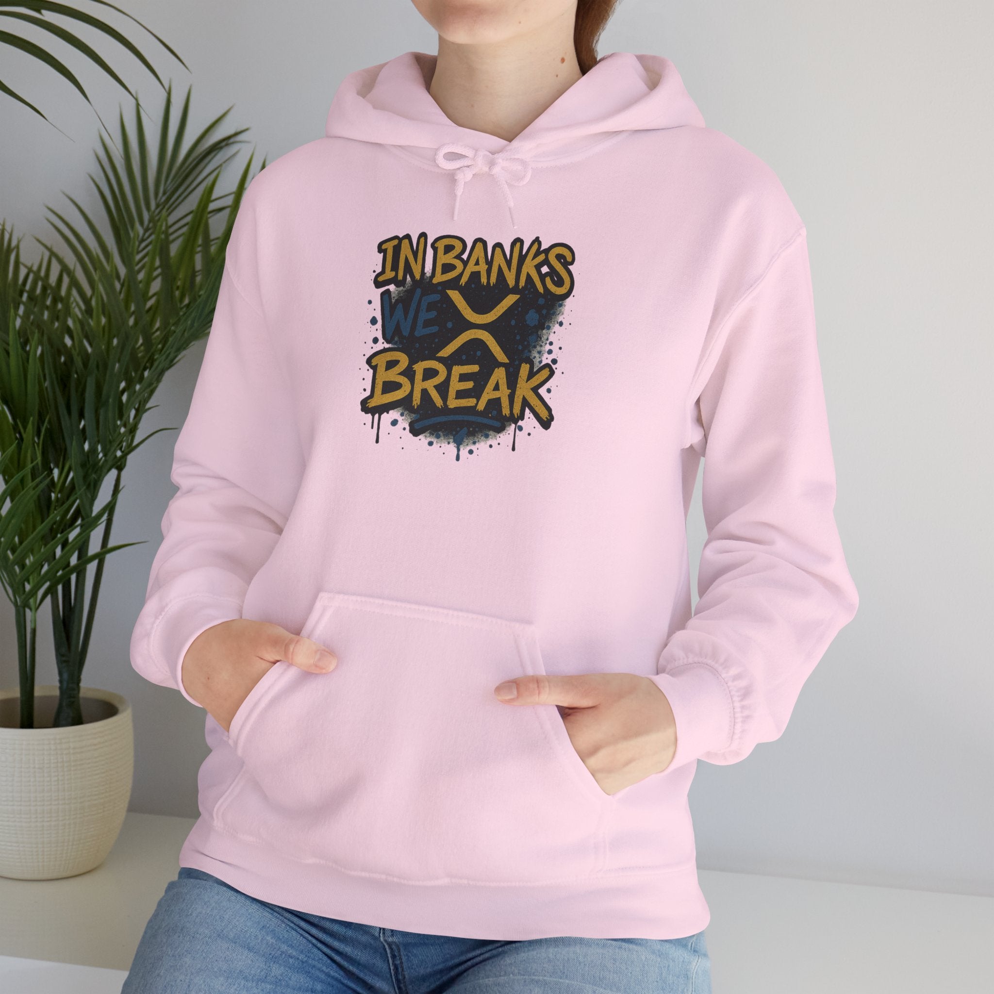 In Banks We Break Hoodie — Streetwear Graffiti Hoodie for Urban Style