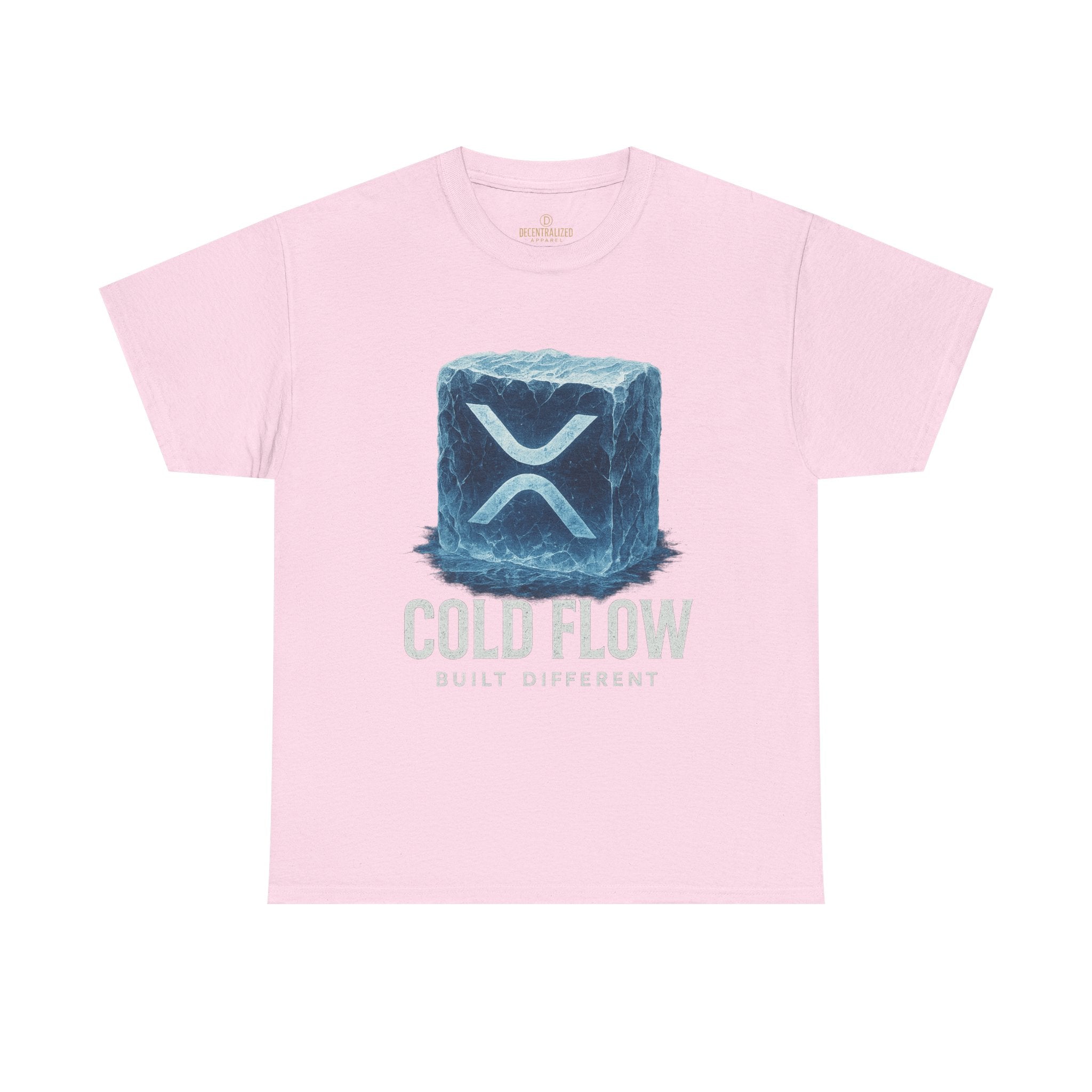 Cold Flow Ripple Logo T‑Shirt — 'Cold Flow: Built Different' Ice Cube Design