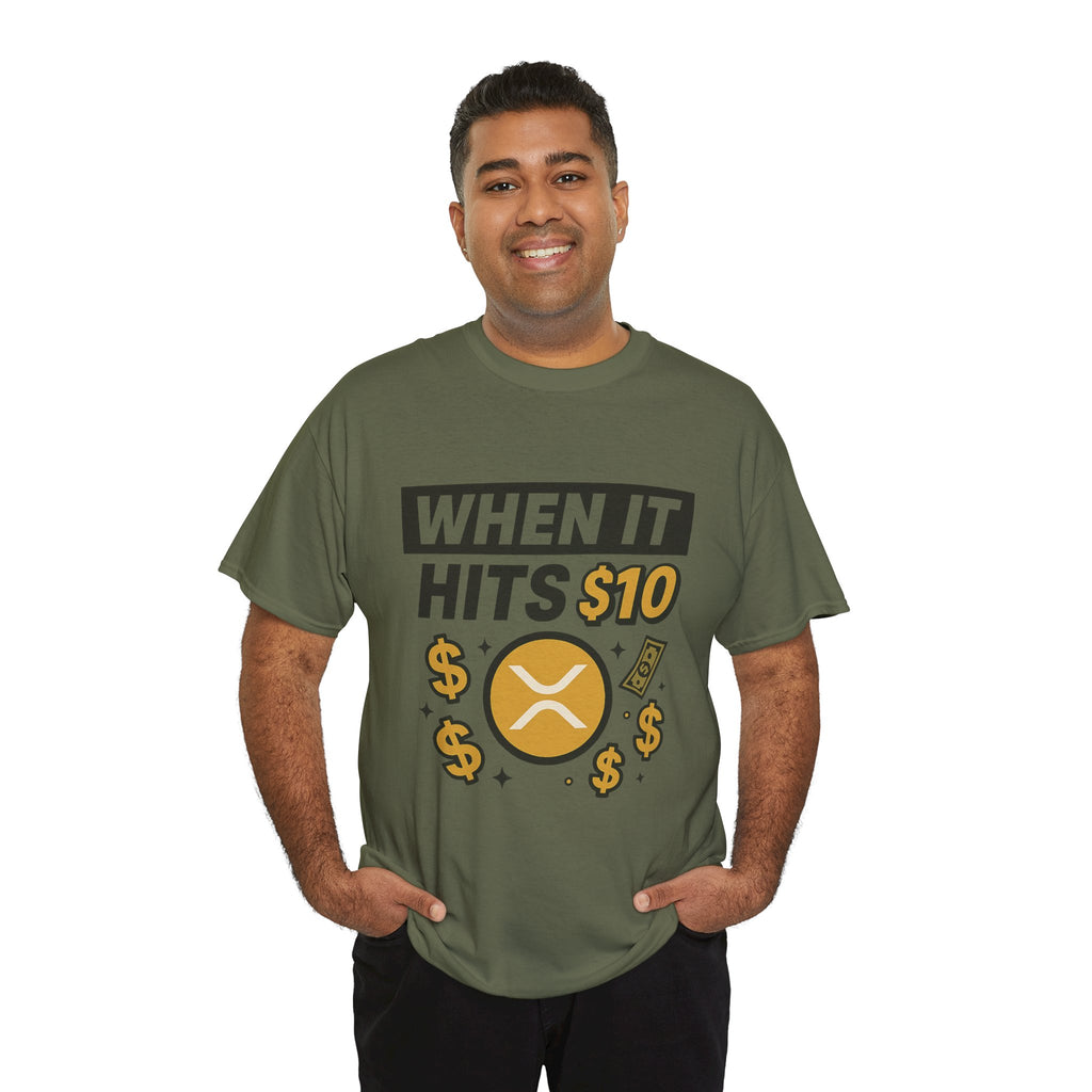 Crypto Tee - "When It Hits 10" Ripple XRP Meme Shirt