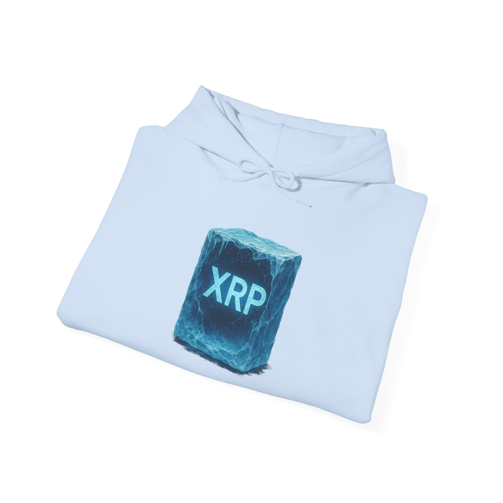 XRP Frozen Cube Hoodie — Crypto Ice Block Sweater for XRP Fans