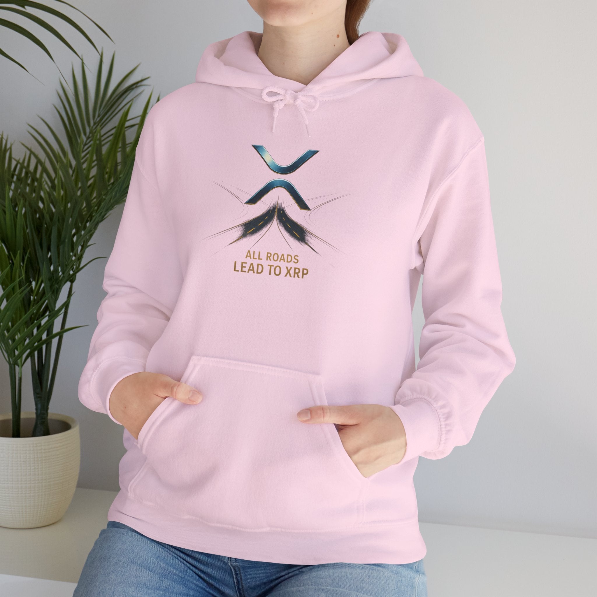 XRP Logo Hoodie — "All Roads Lead to XRP" Minimal Crypto Hoodie
