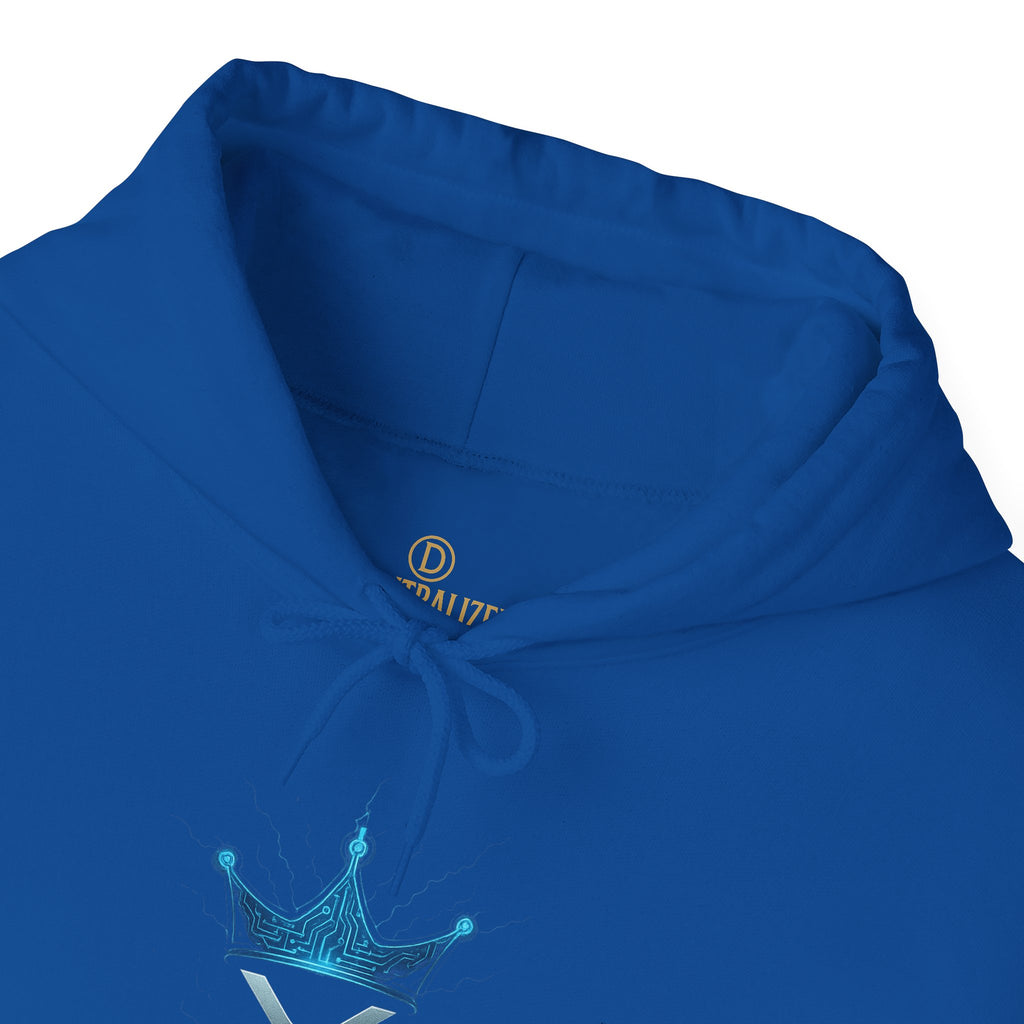 Liquidity King Hoodie — Blue Crown Logo Pullover
