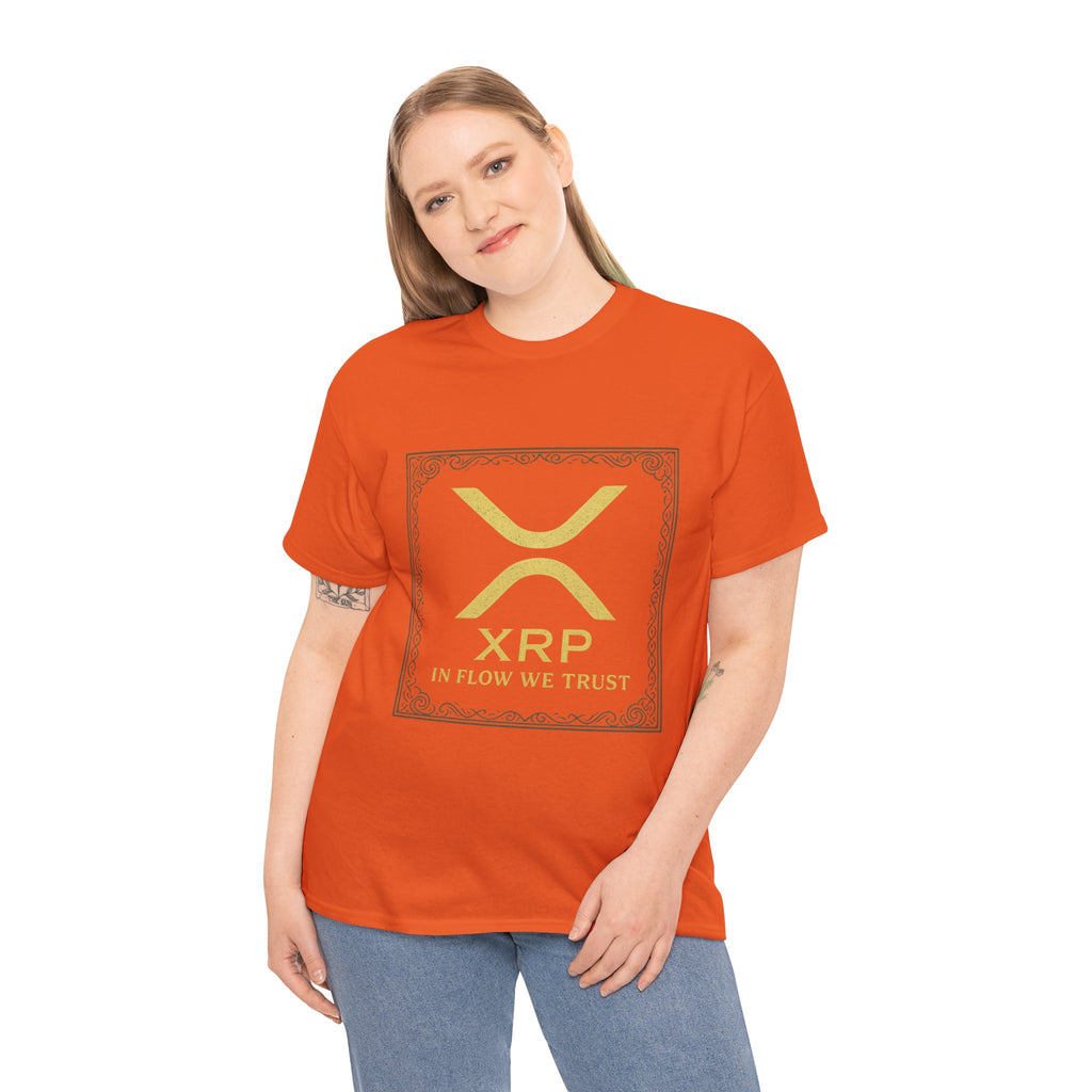XRP Logo T-Shirt — "In Flow We Trust" Crypto Tee for Ripple Fans