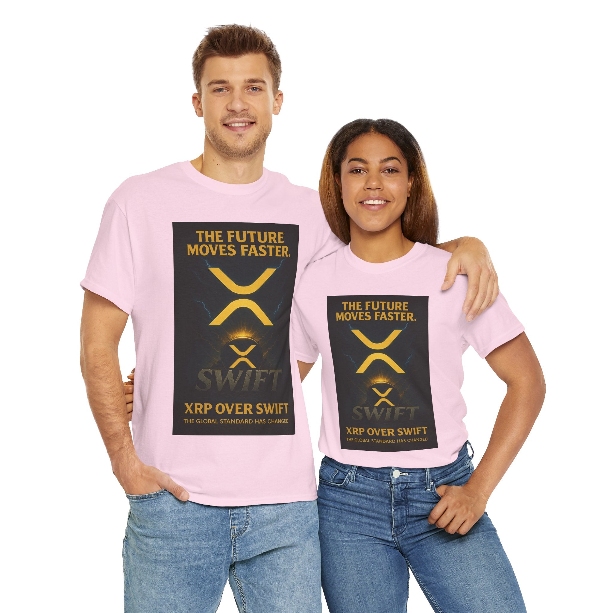 XRP Swift Crypto T-Shirt — “The Future Moves Faster” XRP Over Swift Tee