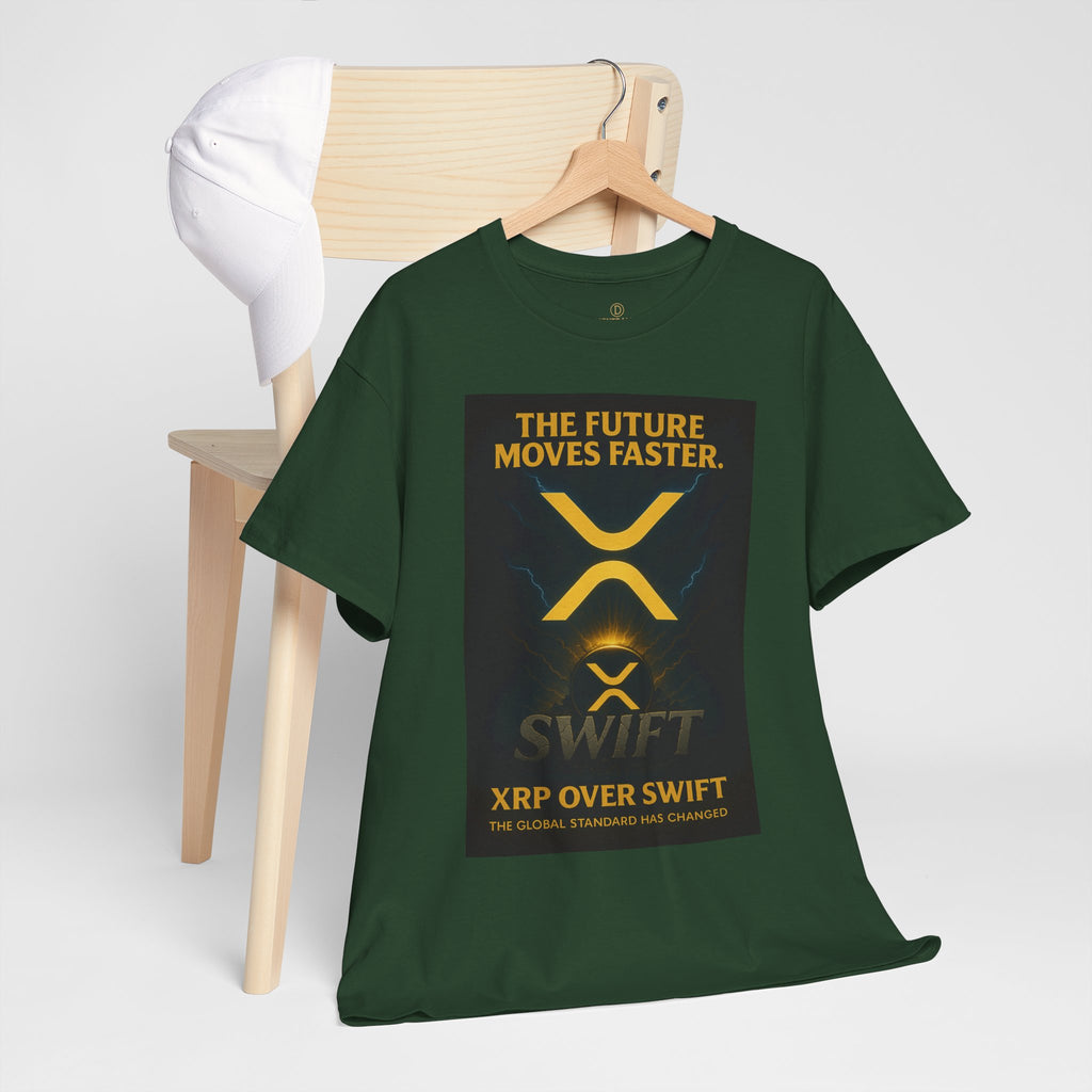 XRP Swift Crypto T-Shirt — “The Future Moves Faster” XRP Over Swift Tee