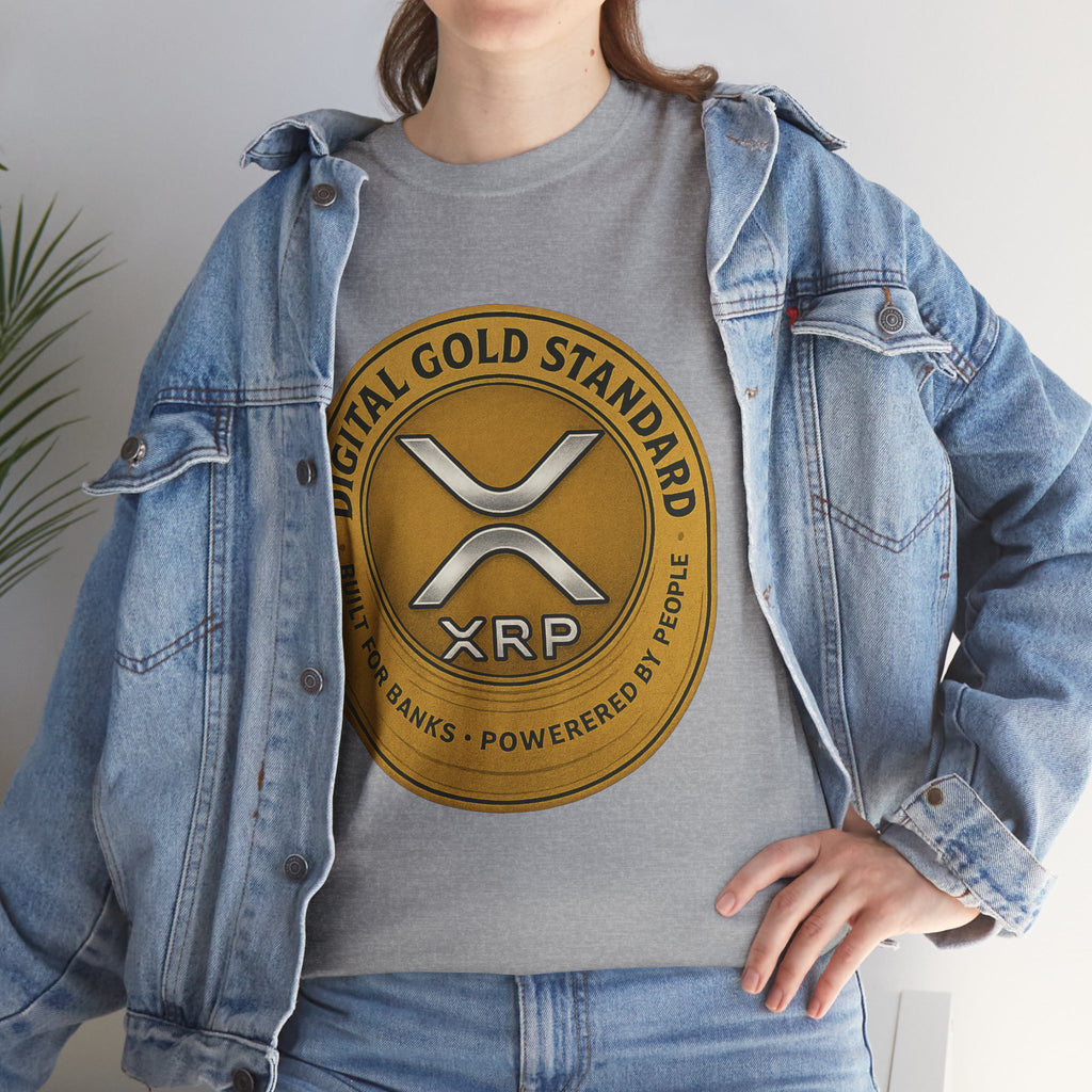 XRP Digital Gold Tee – Cryptocurrency Logo Shirt