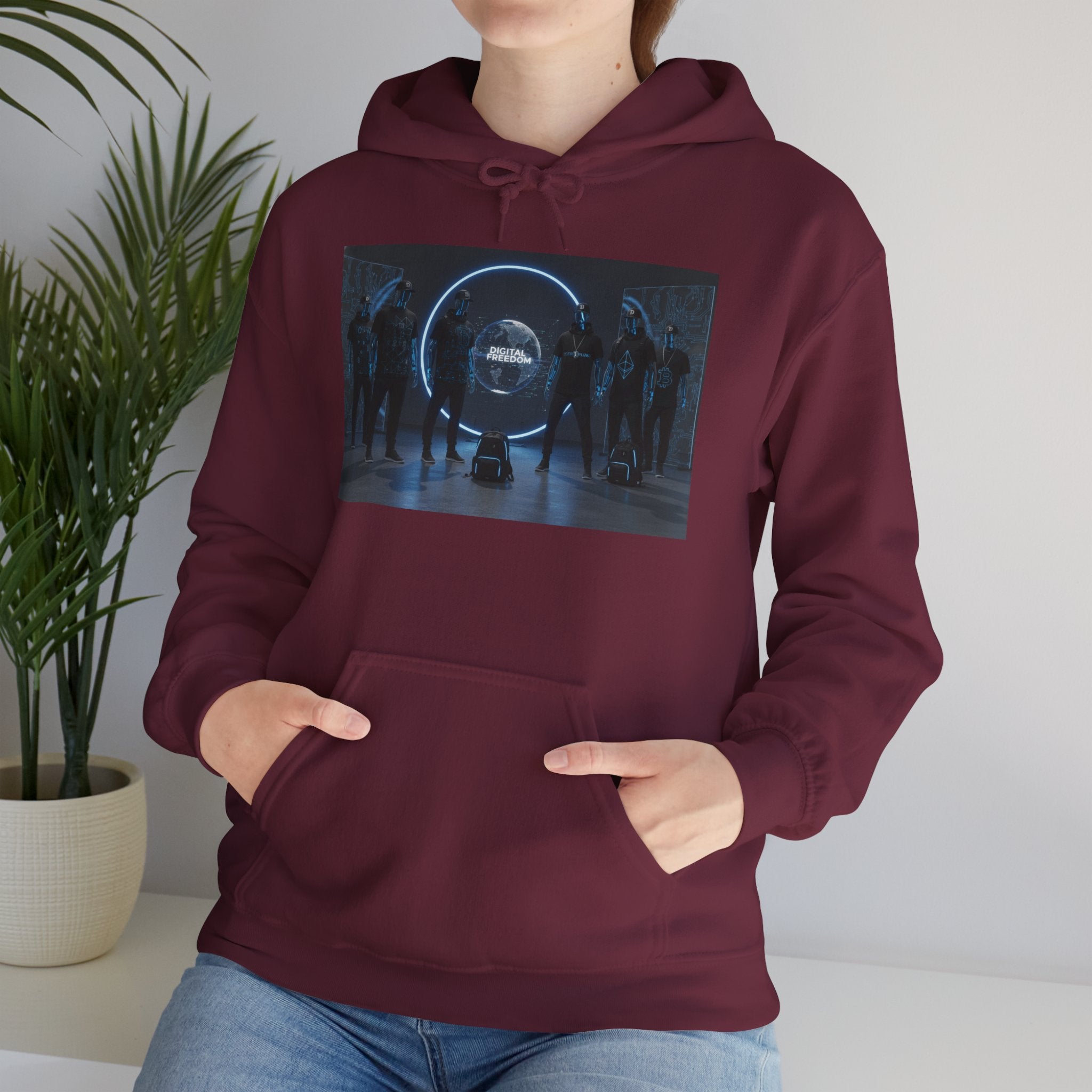 Futuristic Neon Portal Hoodie – Cyberpunk Sci‑Fi Crew Graphic Sweatshirt