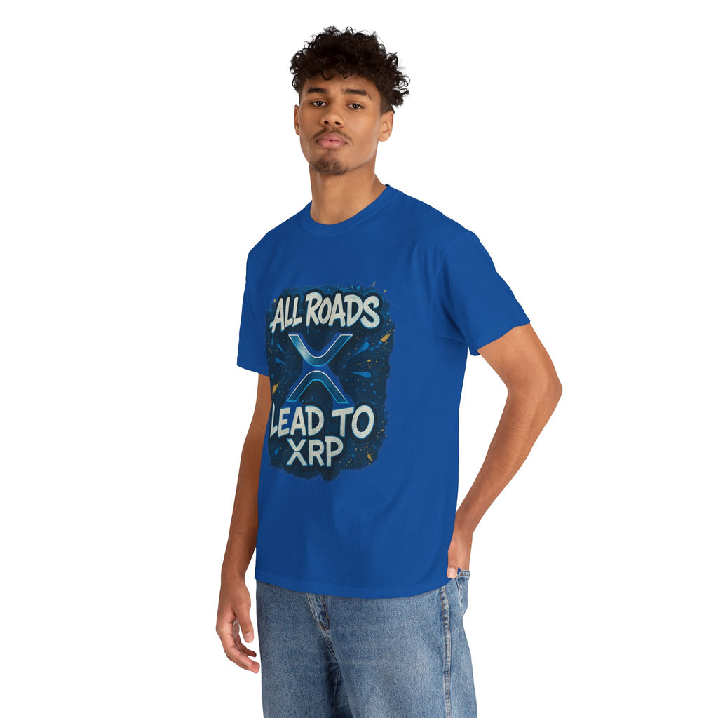 XRP Crypto T-Shirt — "All Roads Lead to XRP" Graphic Tee