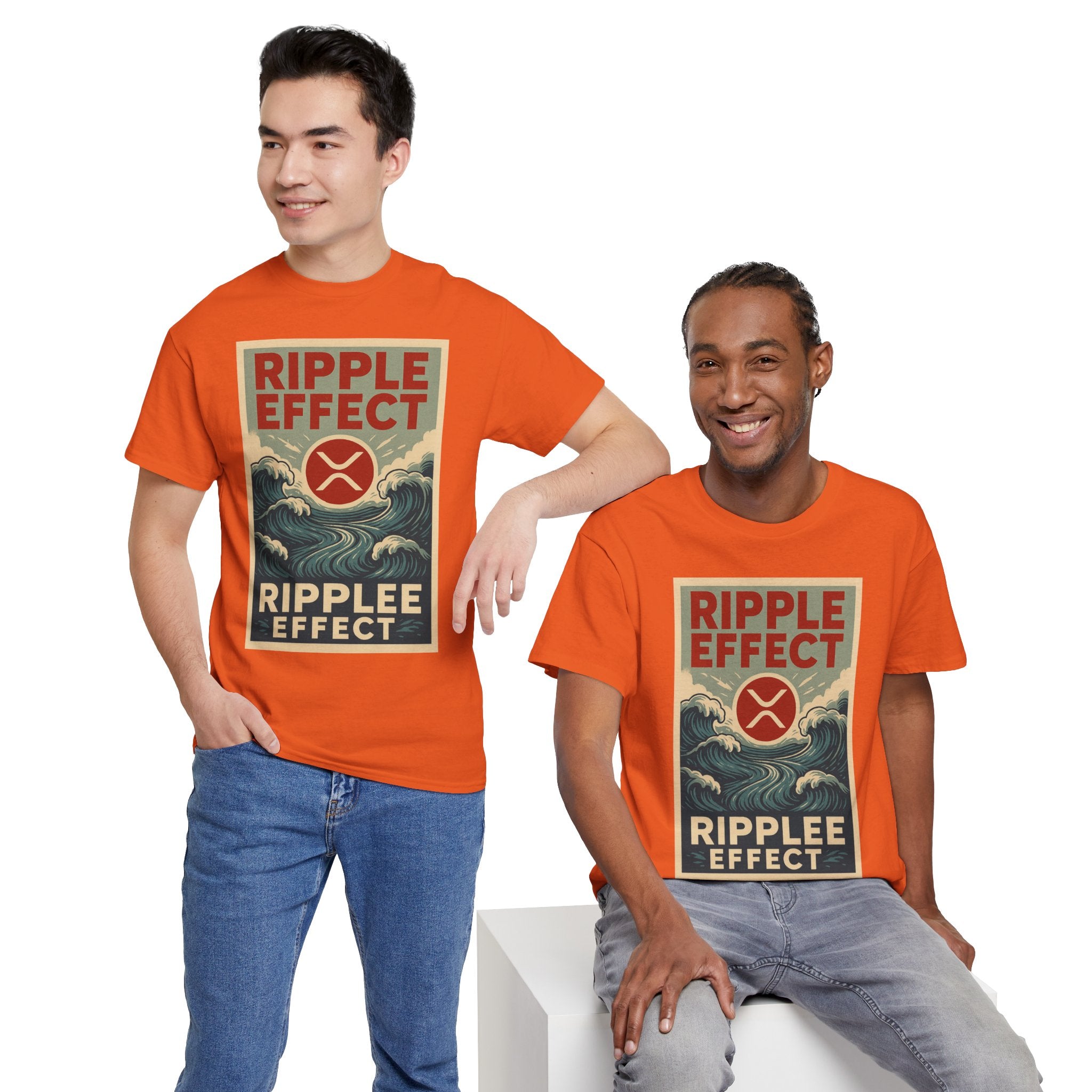 Ripple Effect Tee — Vintage Wave XRP Crypto Graphic T-Shirt