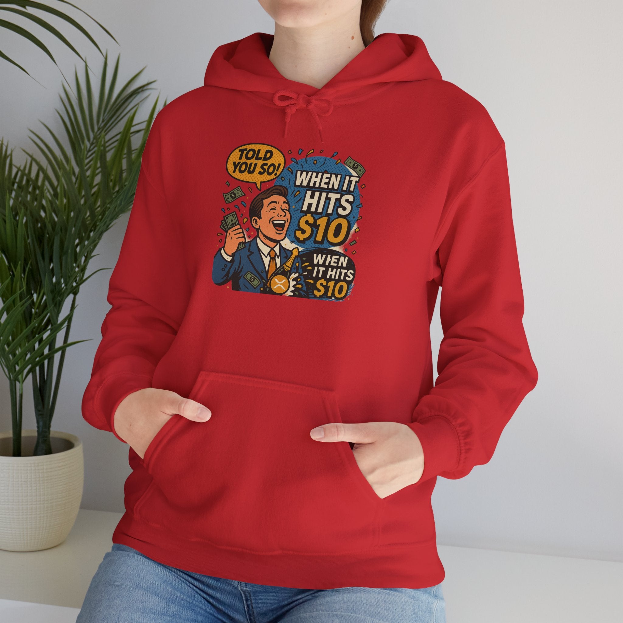 Hoodie — “When it Hits 10” Funny Stock Market Meme Hoodie