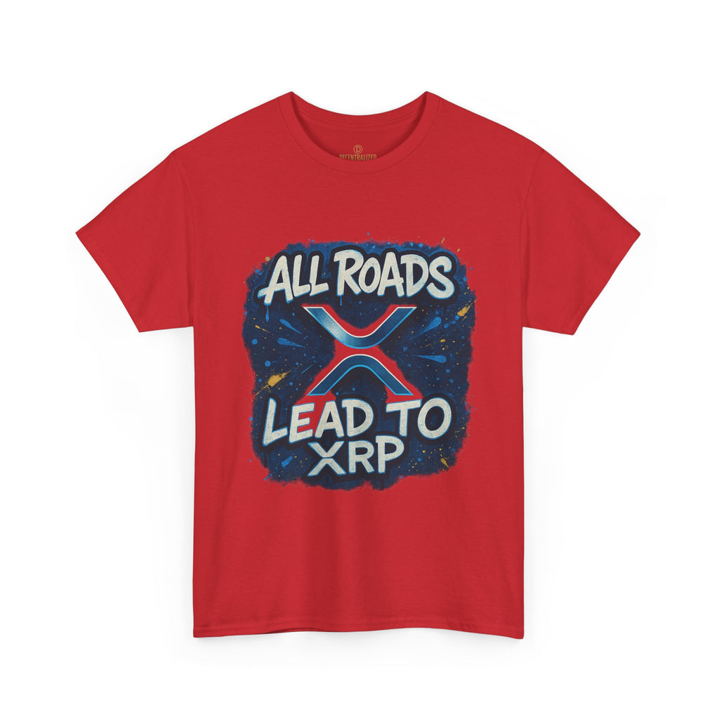 XRP Crypto T-Shirt — "All Roads Lead to XRP" Graphic Tee