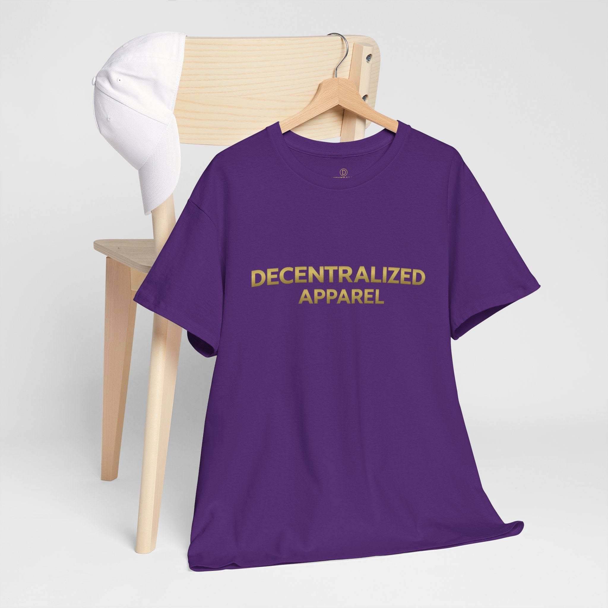 Decentralized Apparel T‑Shirt — Minimal Gold Logo Tee