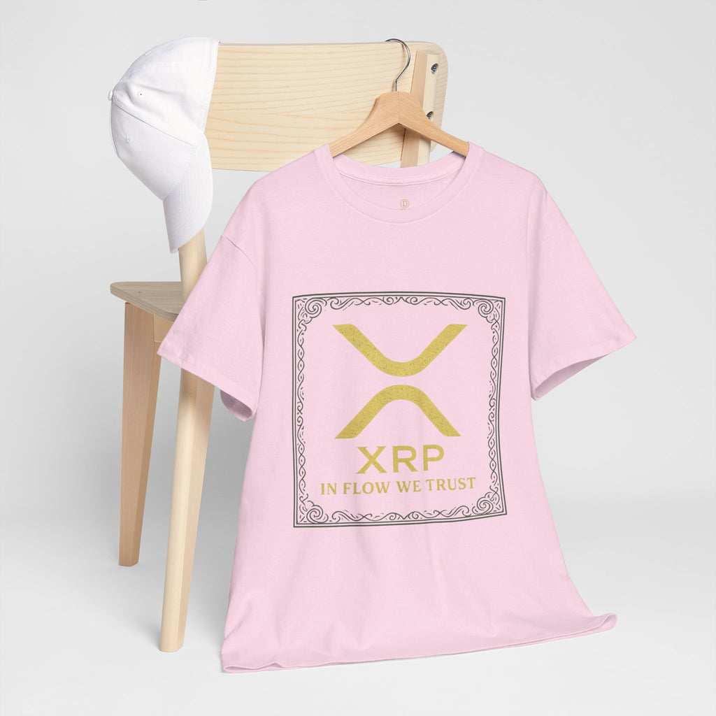 XRP Logo T-Shirt — "In Flow We Trust" Crypto Tee for Ripple Fans