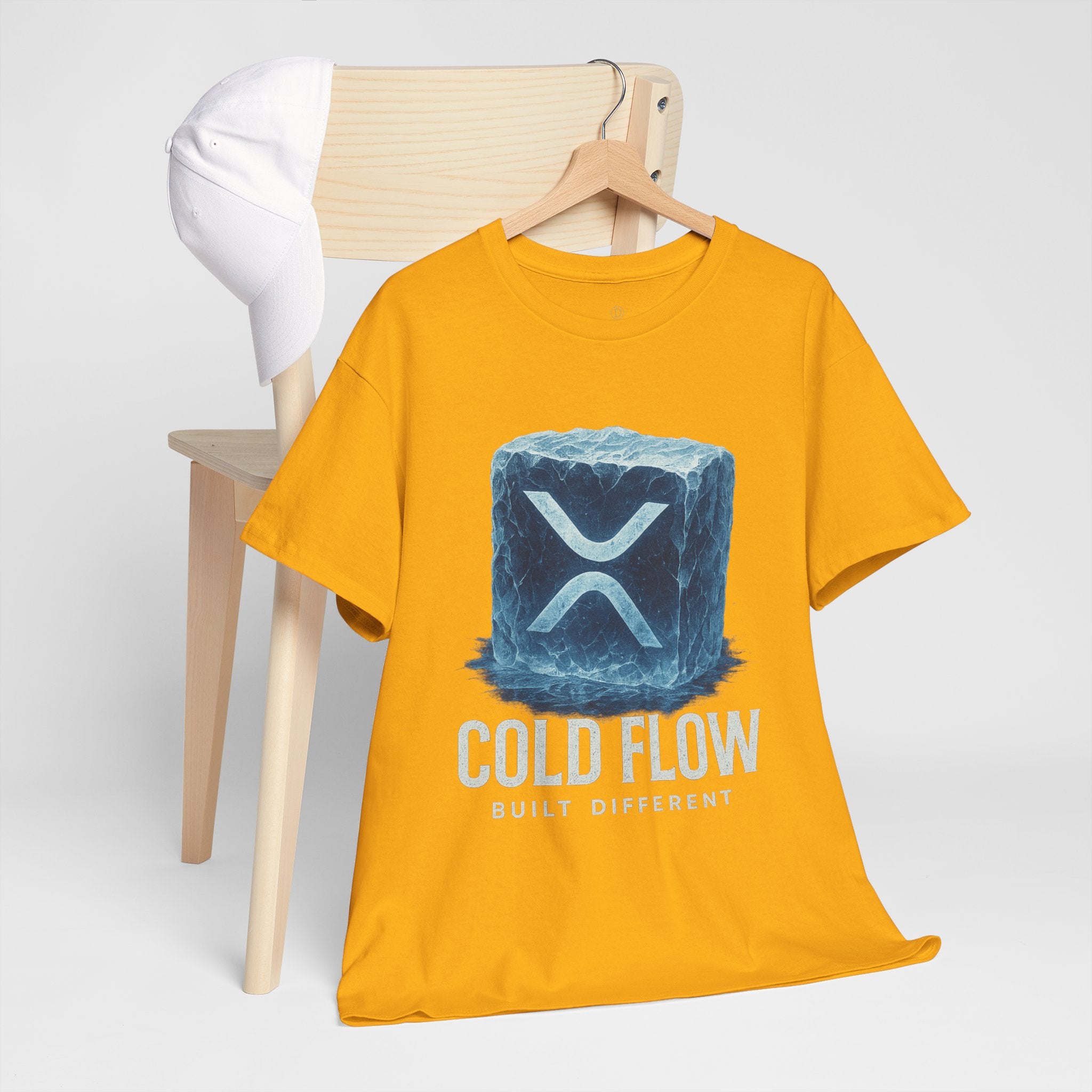 Cold Flow Ripple Logo T‑Shirt — 'Cold Flow: Built Different' Ice Cube Design