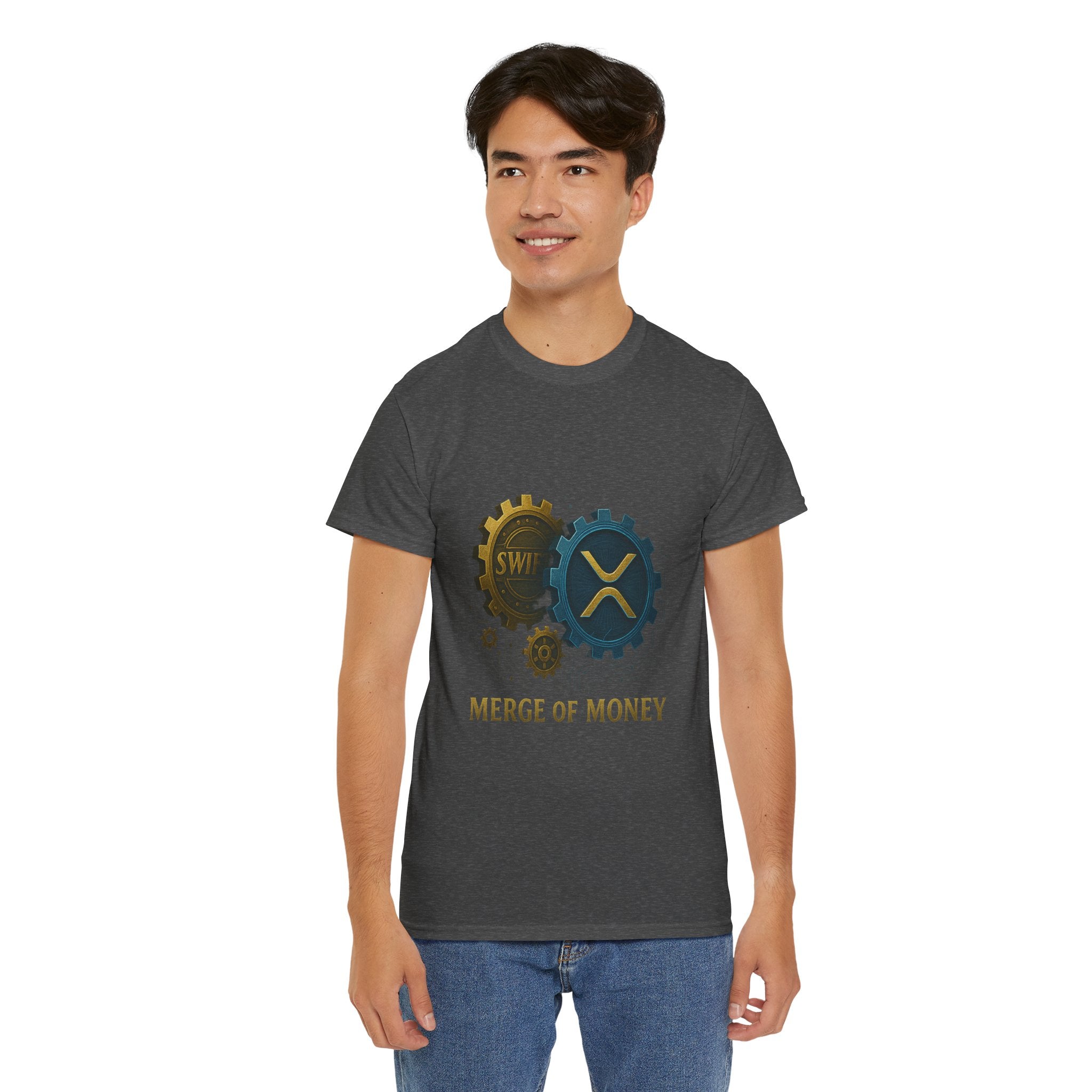 Merge of Money Tee - Cryptocurrency Gears XRP & SWI Crypto T-Shirt
