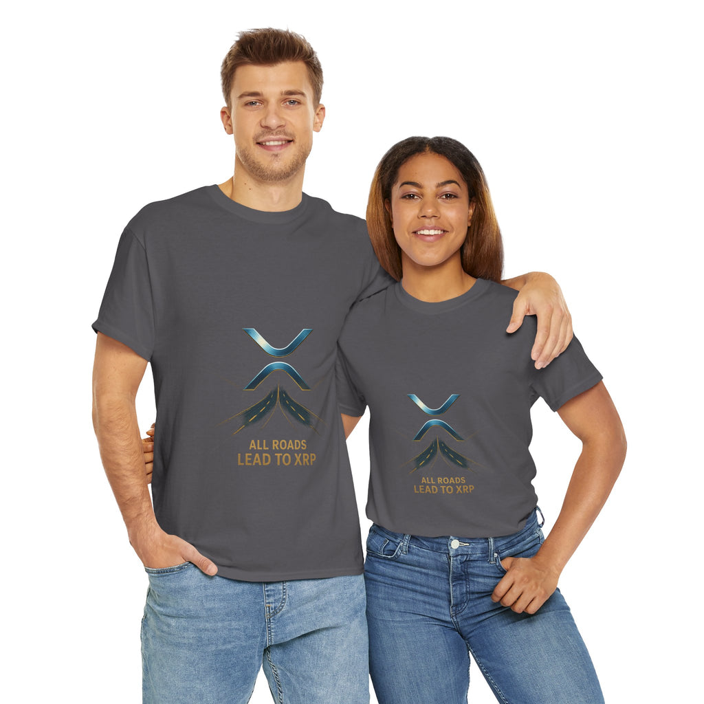 All Roads Lead to XRP T-Shirt — Crypto Ripple Logo Tee