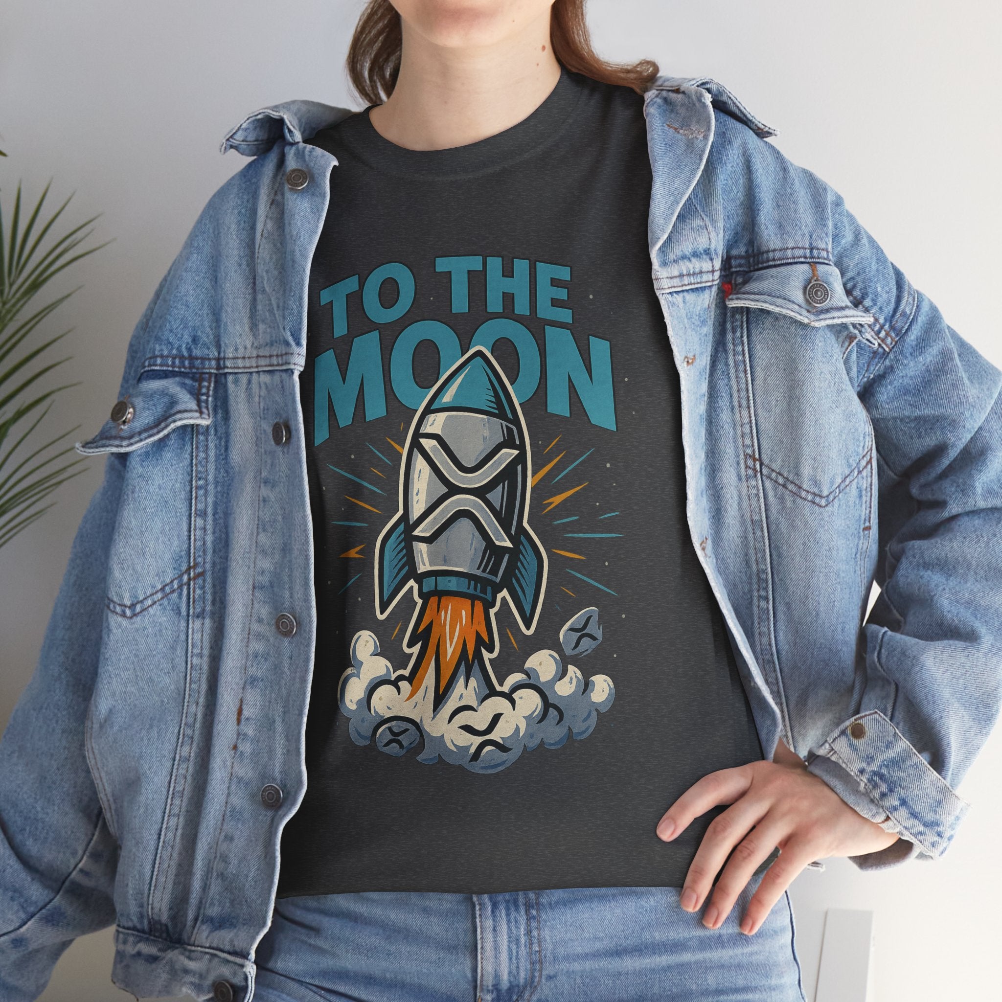To The Moon Rocket T-Shirt — Space Graphic Tee for Crypto & Space Enthusiasts