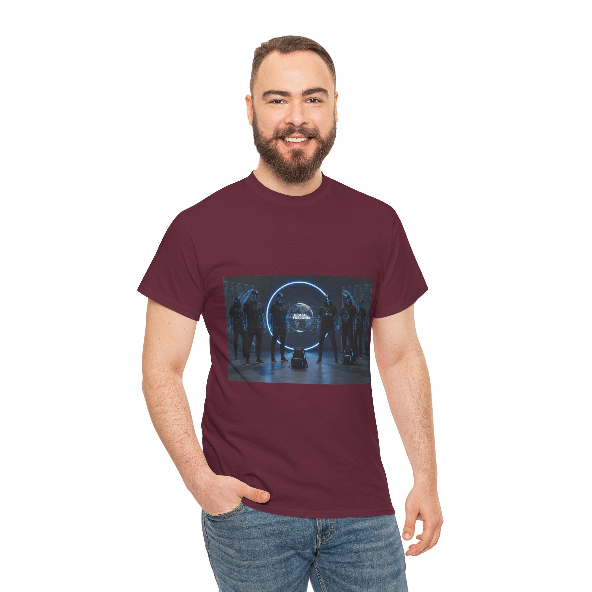 Sci‑Fi Portal Graphic Tee — Futuristic Neon Crew T-Shirt