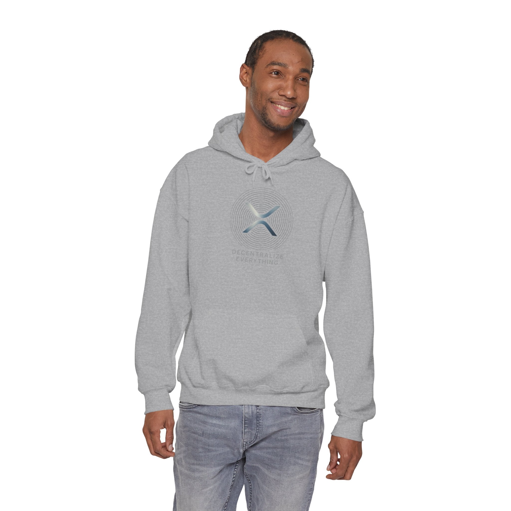 XRP 'Decentralize Everything' Hoodie — Minimal Crypto Logo Pullover
