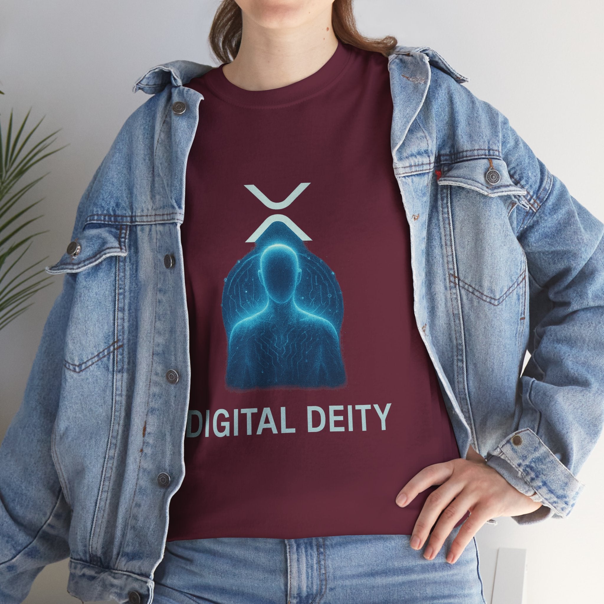 Digital Deity T‑Shirt — Futuristic Neon Tech Hoodie Tee