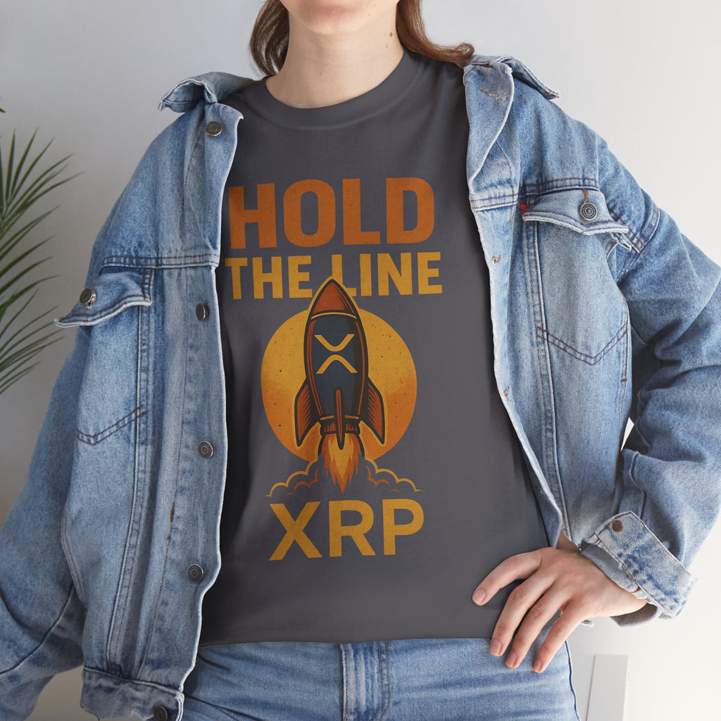 XRP Hold The Line Rocket Tee — Crypto Investor T‑Shirt