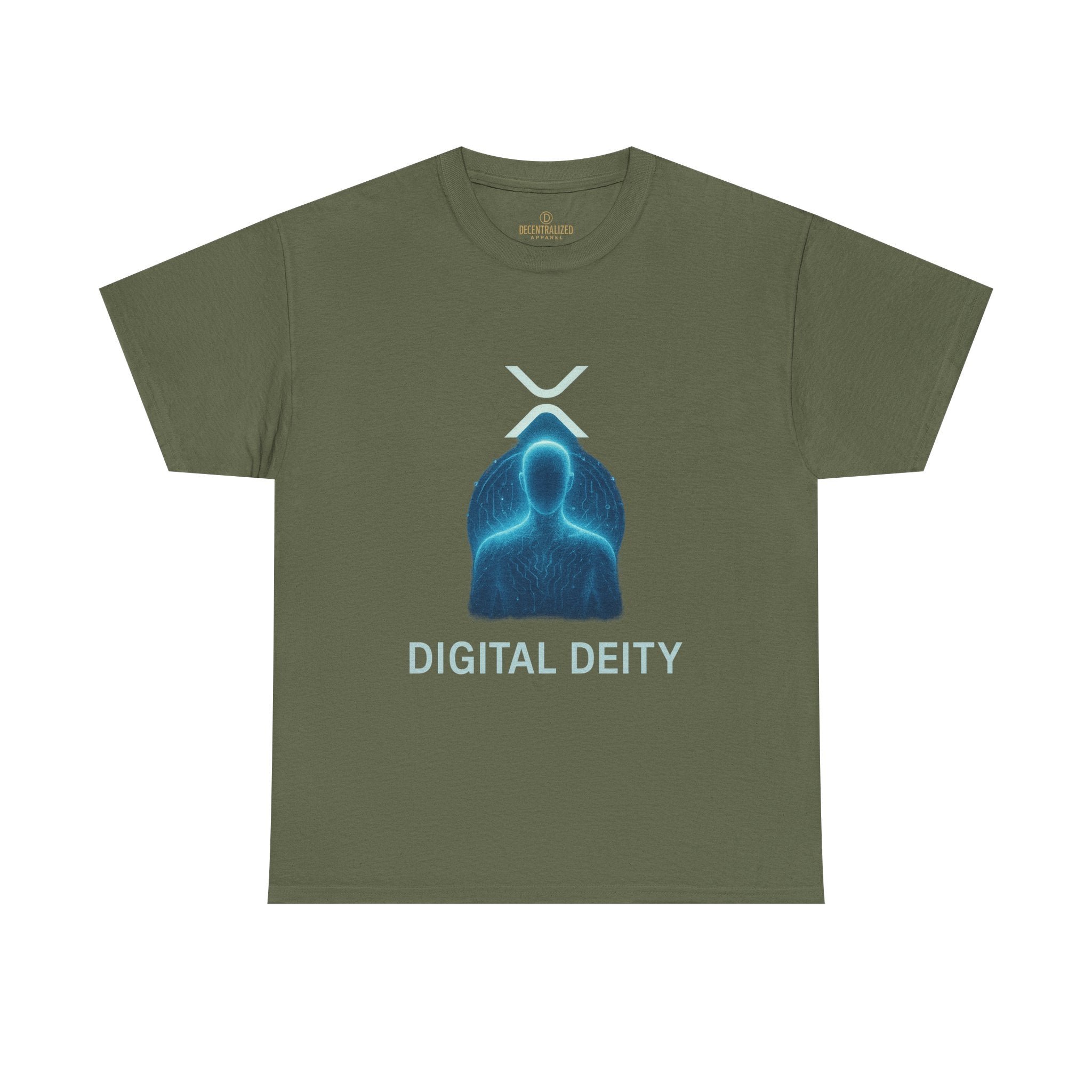 Digital Deity T‑Shirt — Futuristic Neon Tech Hoodie Tee