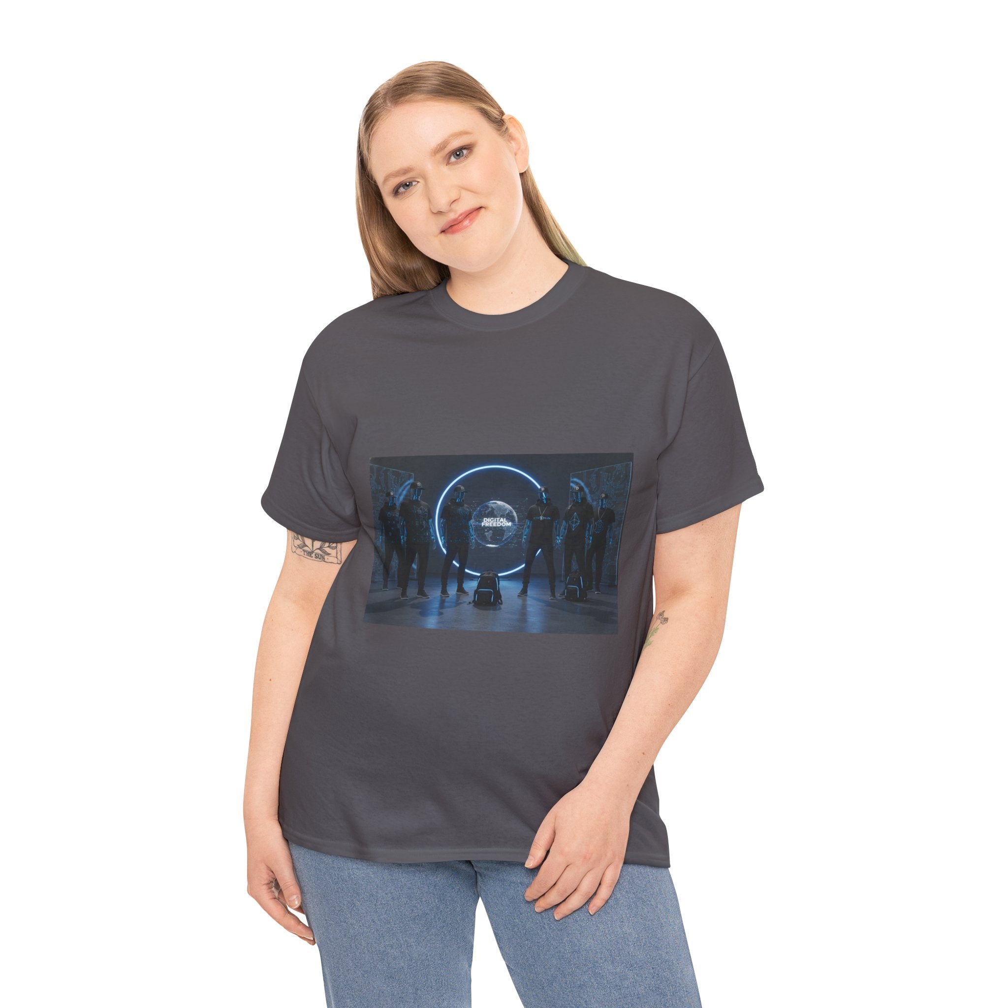 Sci‑Fi Portal Graphic Tee — Futuristic Neon Crew T-Shirt