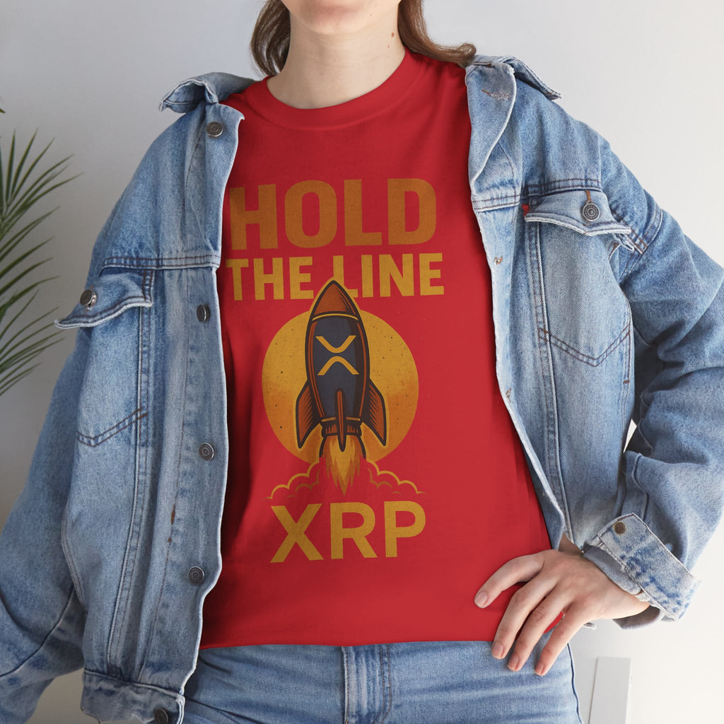 XRP Hold The Line Rocket Tee — Crypto Investor T‑Shirt