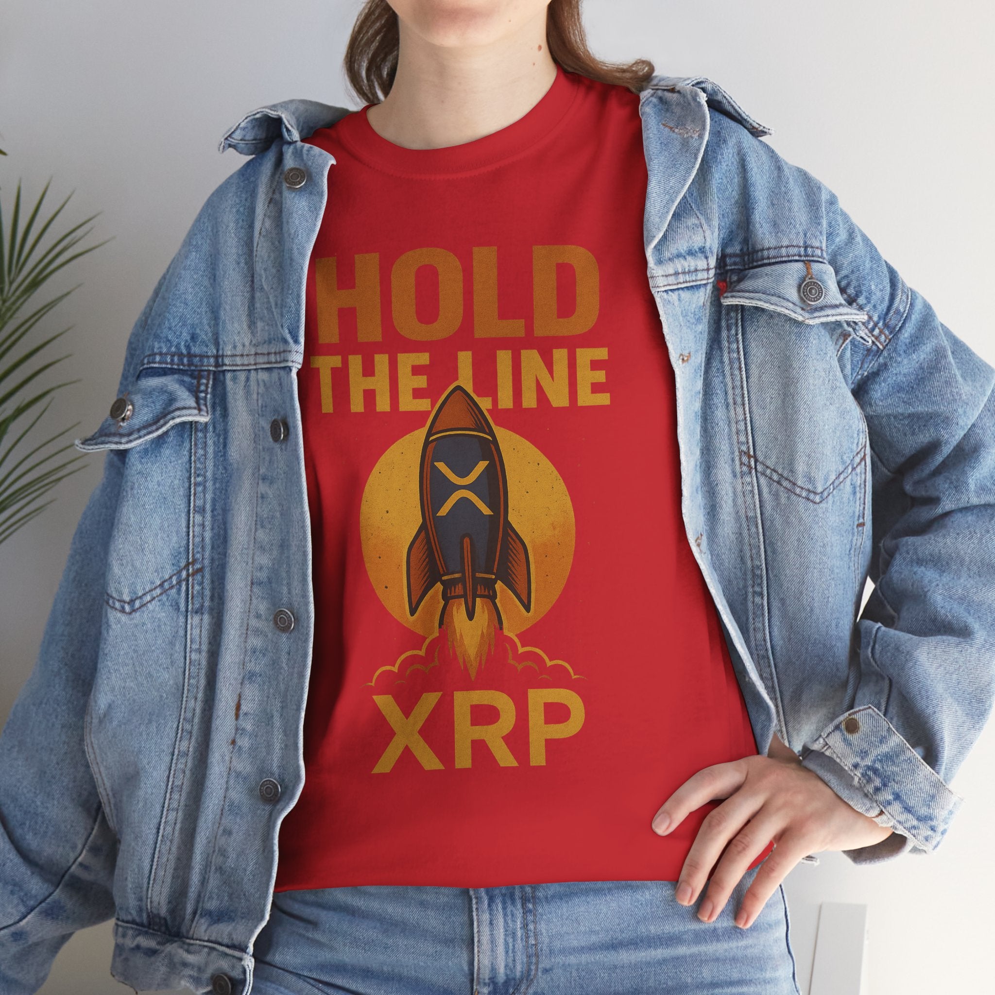 XRP Hold The Line Rocket Tee — Crypto Investor T‑Shirt