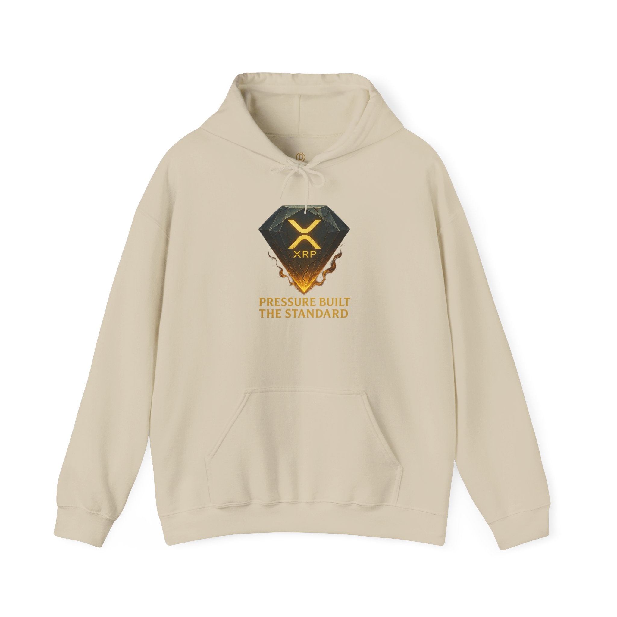 XRP Crypto Hoodie — "Pressure Built The Standard" Logo Pullover